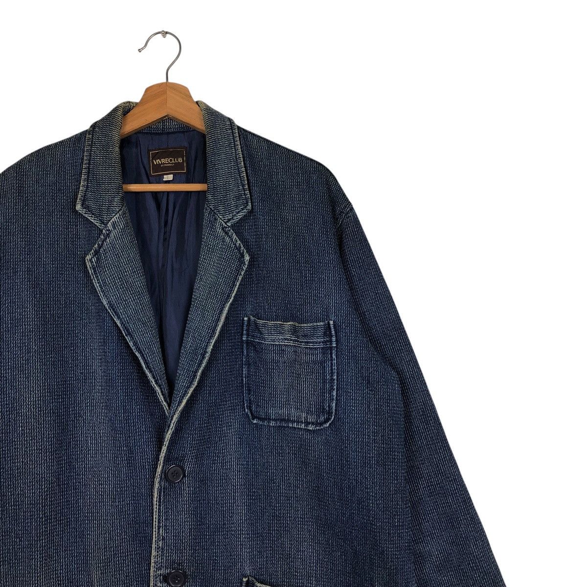 Indigo 📌Vintage Denim Indigo Chore Jacket Vivreclub Issey Miyake Size US L / EU 52-54 / 3 - 7 Thumbnail