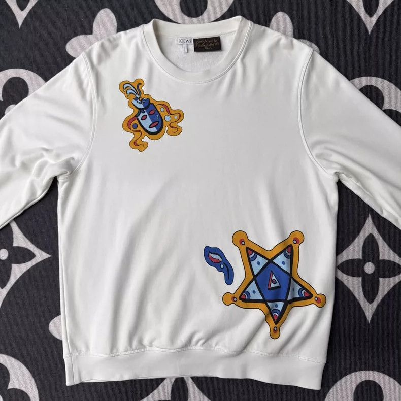Loewe loewe x paula's white sweatshirt-2507 Size US L / EU 52-54 / 3 - 1 Thumbnail