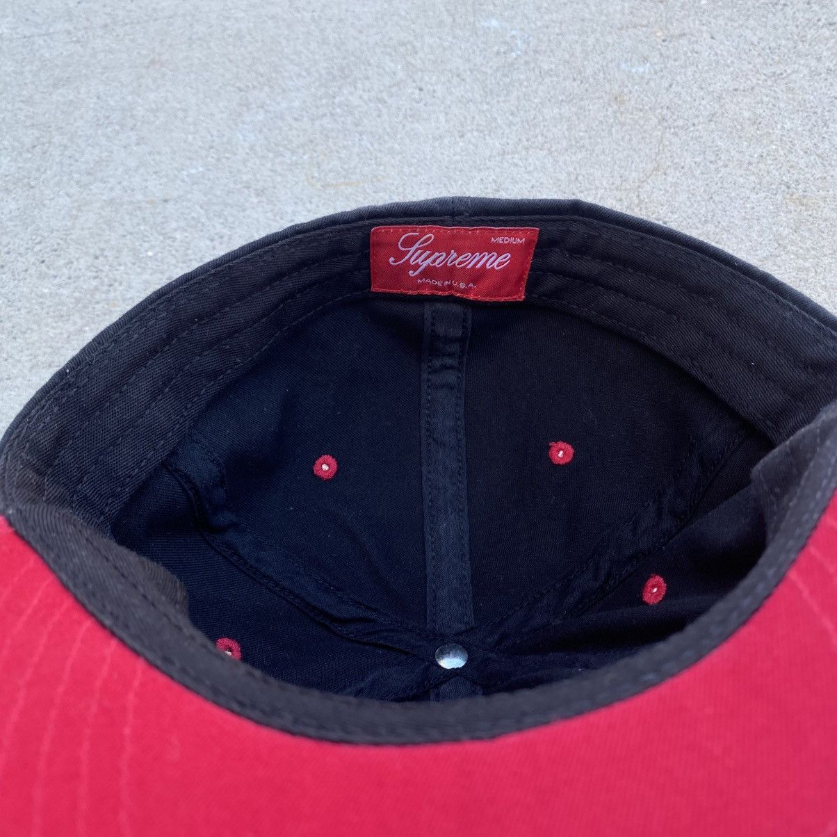 Supreme Supreme Thrasher 6-Panel Hat Fitted Medium Black Red 2021 Size ONE SIZE - 7 Thumbnail