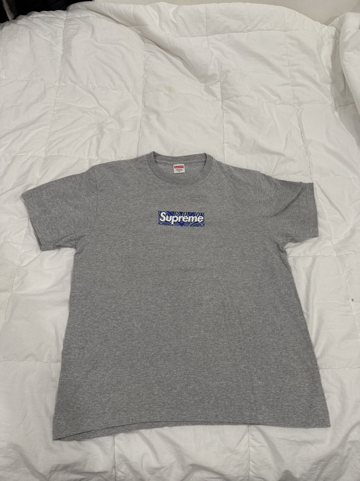 Supreme × Vintage Supreme Box Logo Safety Orange 2001 Tee Grey