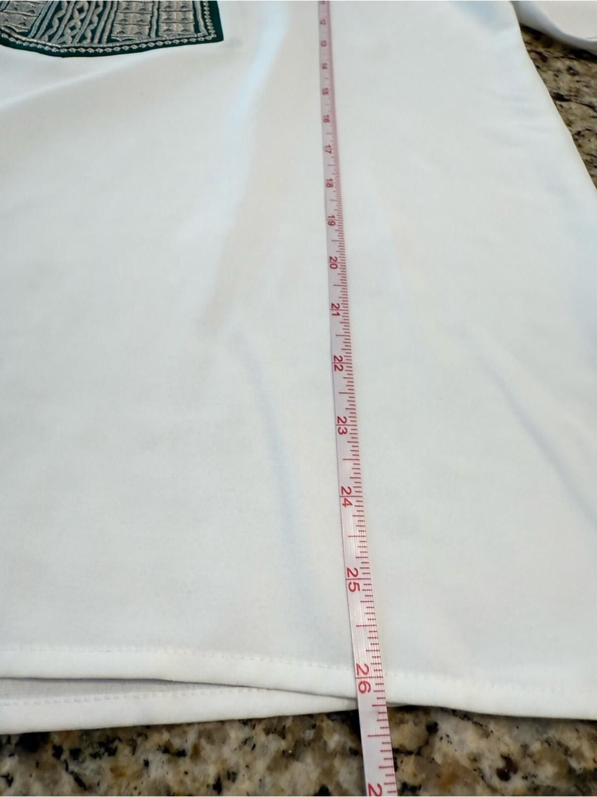 Other White V neck short sleeve top dainty green embroidery SZ LG Size L / US 10 / IT 46 - 8 Thumbnail