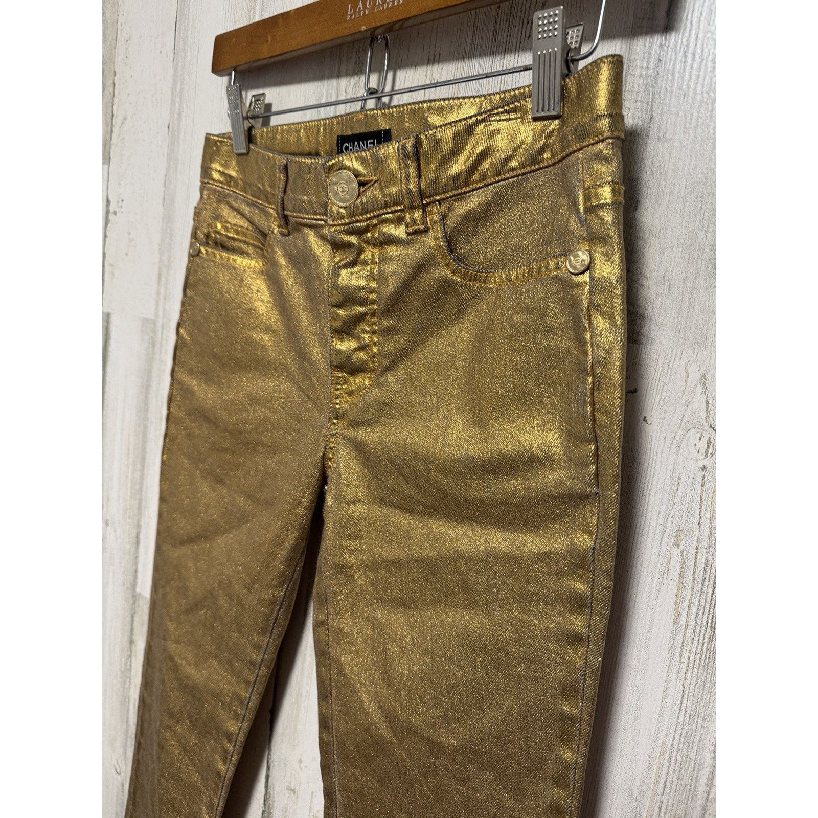 Chanel CHANEL NWT Gold Denim Djuns Size 34 $1450 Size 34" / US 12 / IT 48 - 7 Thumbnail