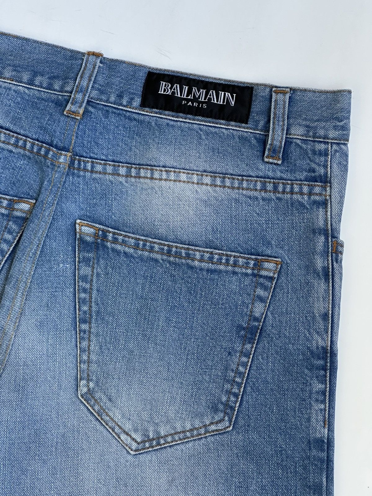 Balmain BALMAIN Decarnin FW 2011 Distressed Biker Denim Jeans Kanye Size US 30 / EU 46 - 23 Thumbnail