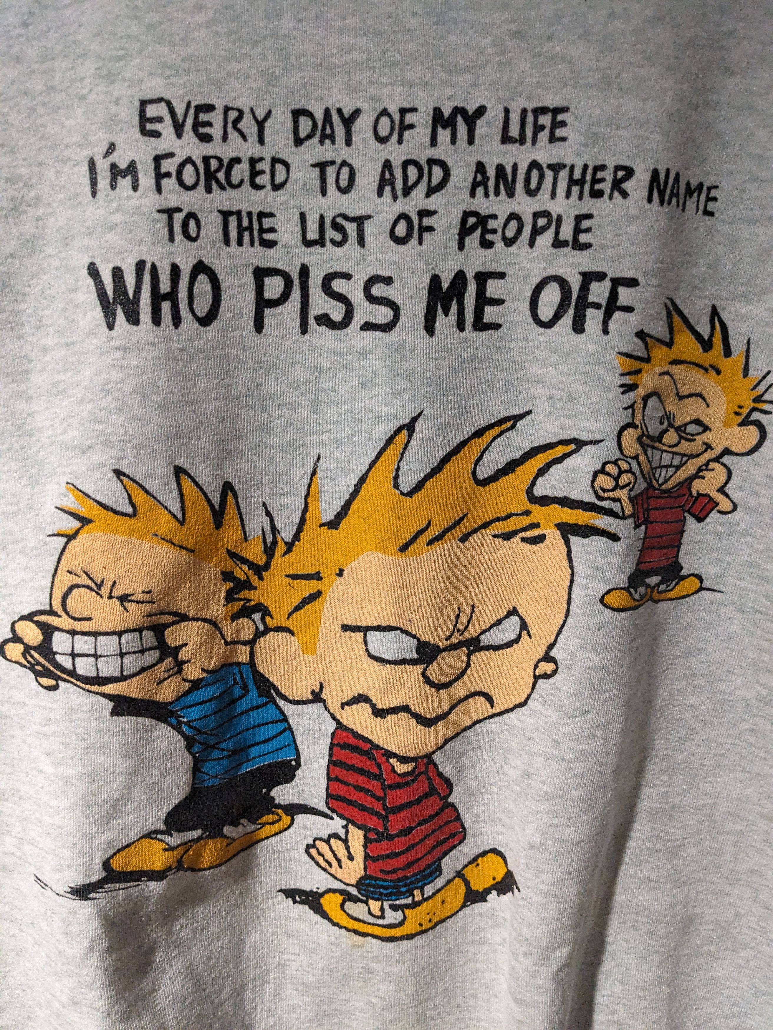 Cartoon Network × Fruit Of The Loom × Vintage Vintage 90s Calvin and Hobbes Every Day Life Sweatshirt Size US XL / EU 56 / 4 - 2 Thumbnail