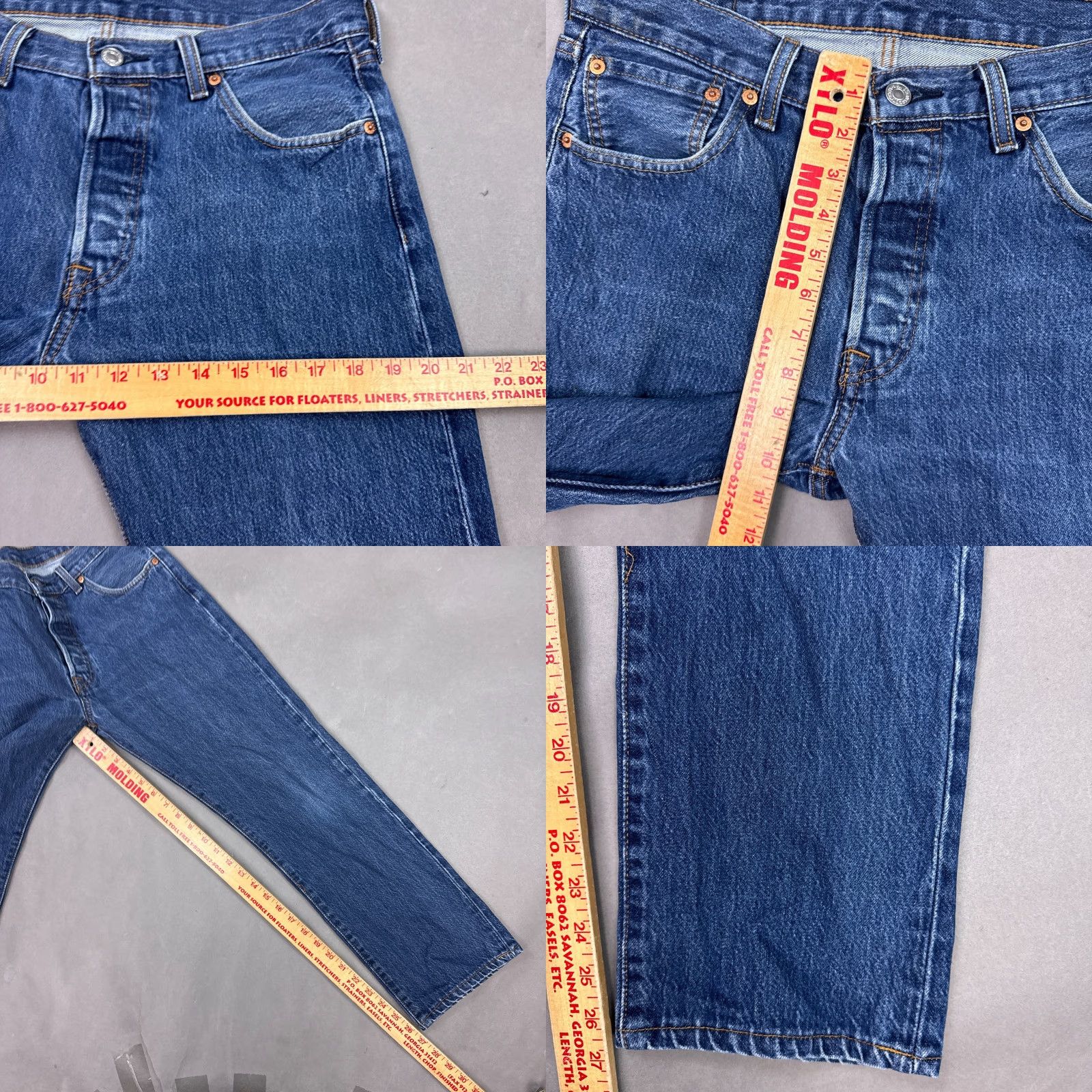 Levi's 501 Jeans Men 32x32 Blue Denim Pants Dark Wash Faded