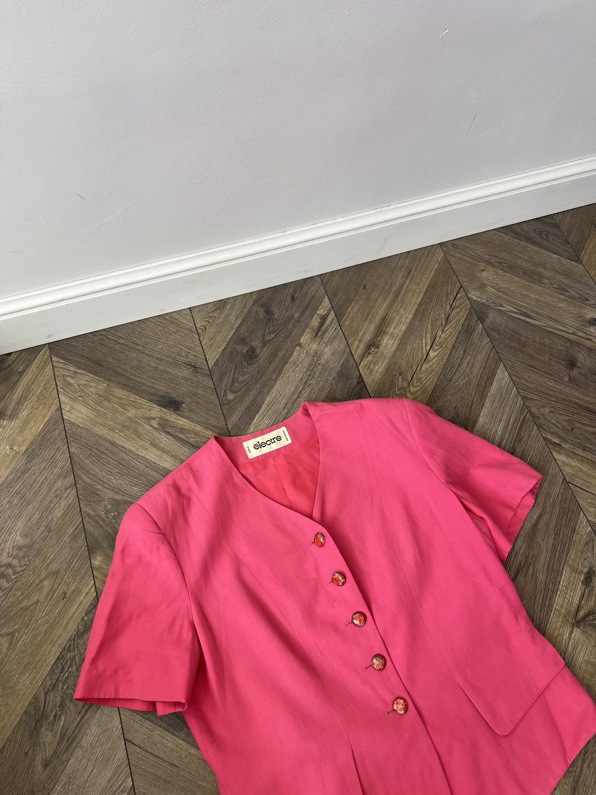 Other Vintage Electre Paris Women’s Suit Pink Skirt Set 80s 90s Size M / US 6-8 / IT 42-44 - 3 Thumbnail