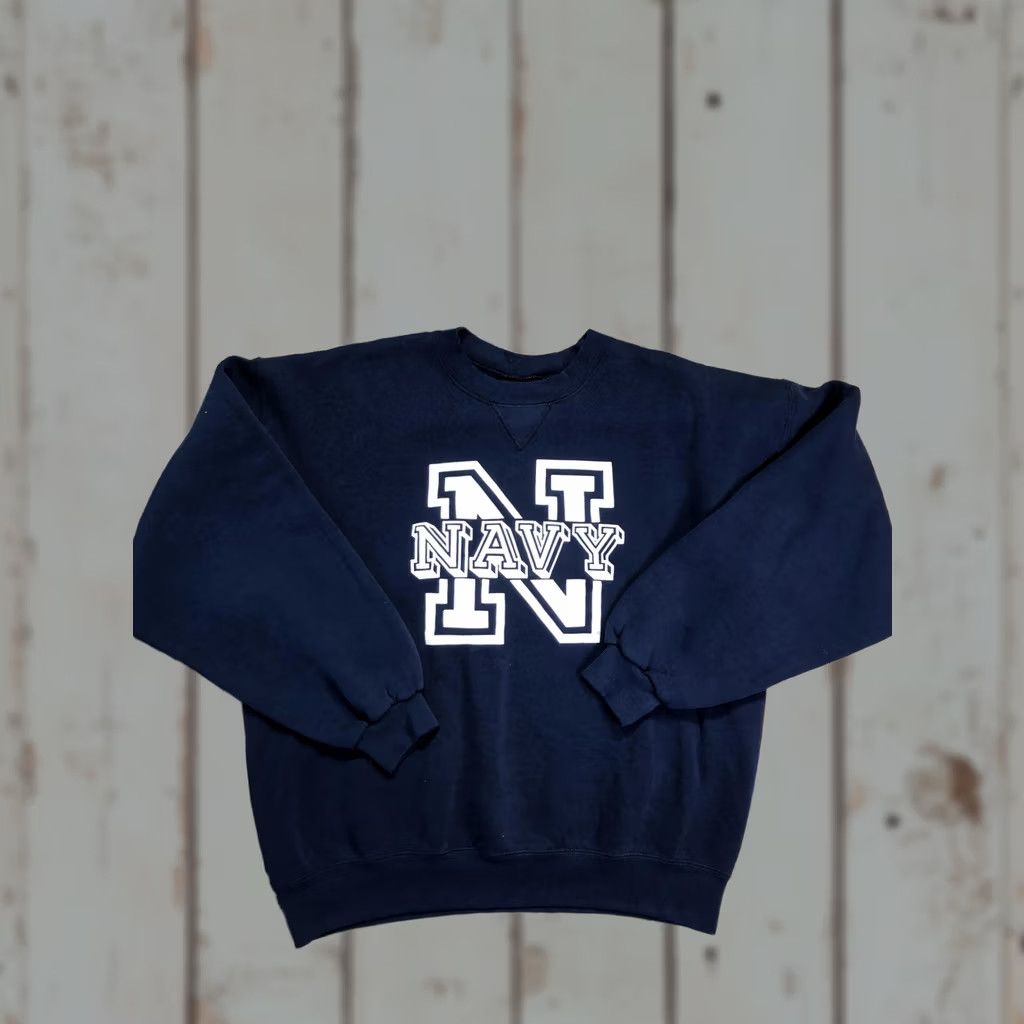 Soffe VINTAGE Soffe Navy Sweatshirt Mens Large Blue Fleece Crewneck College USA 90s Size US L / EU 52-54 / 3 - 1 Thumbnail