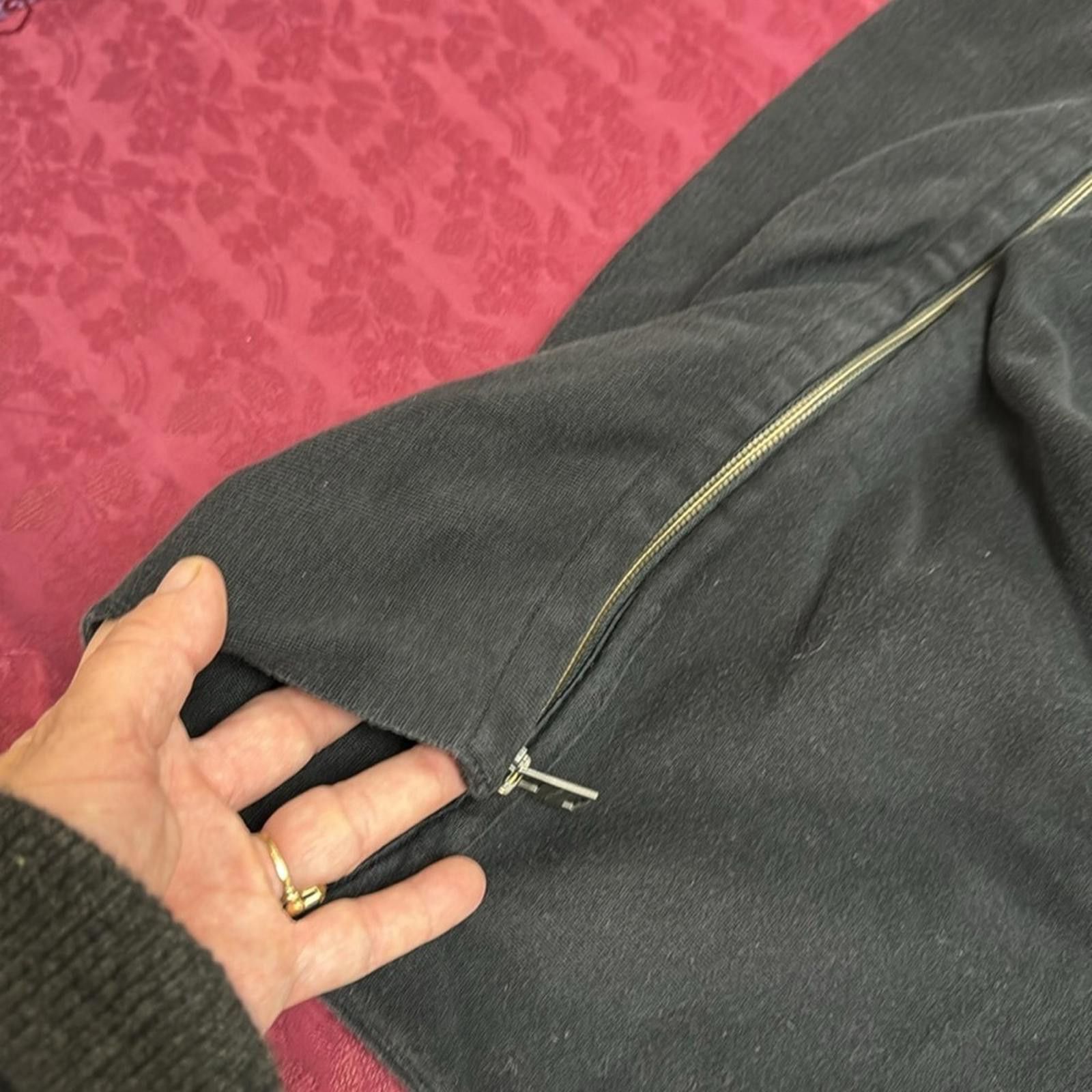 Allsaints AllSaints XS Black Collared Full-Zip Sweatshirt Size XS / US 0-2 / IT 36-38 - 5 Thumbnail