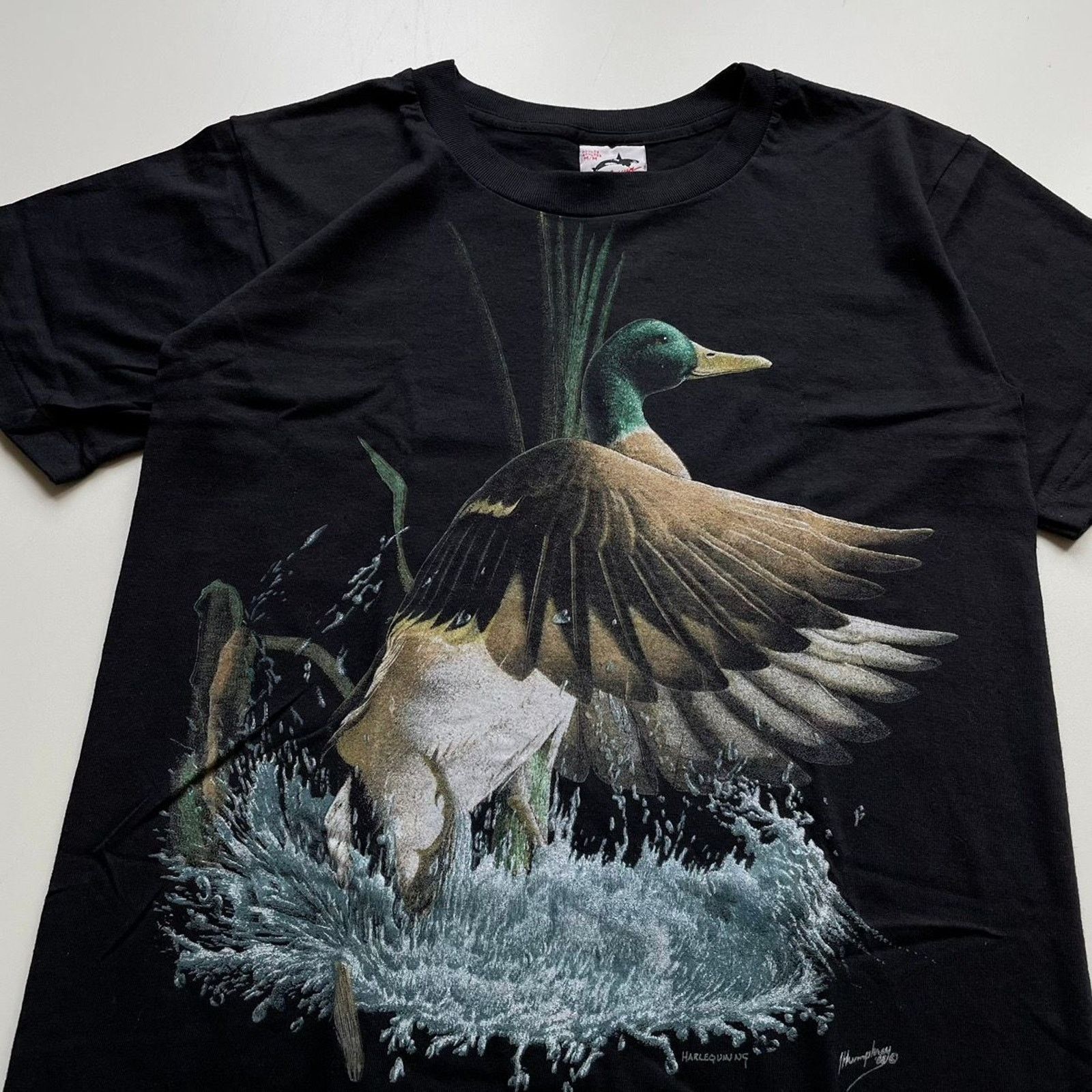 Vintage Vintage 90s Duck Animal Art T Shirt Small Single Stitch Rare Size US S / EU 44-46 / 1 - 2 Thumbnail
