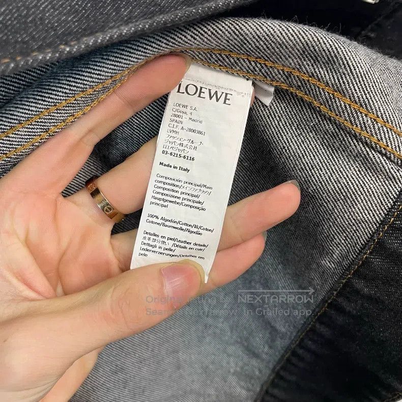 Loewe Loewe Black and Gray Geometric Line Denim Jacket Size US S / EU 44-46 / 1 - 4 Thumbnail