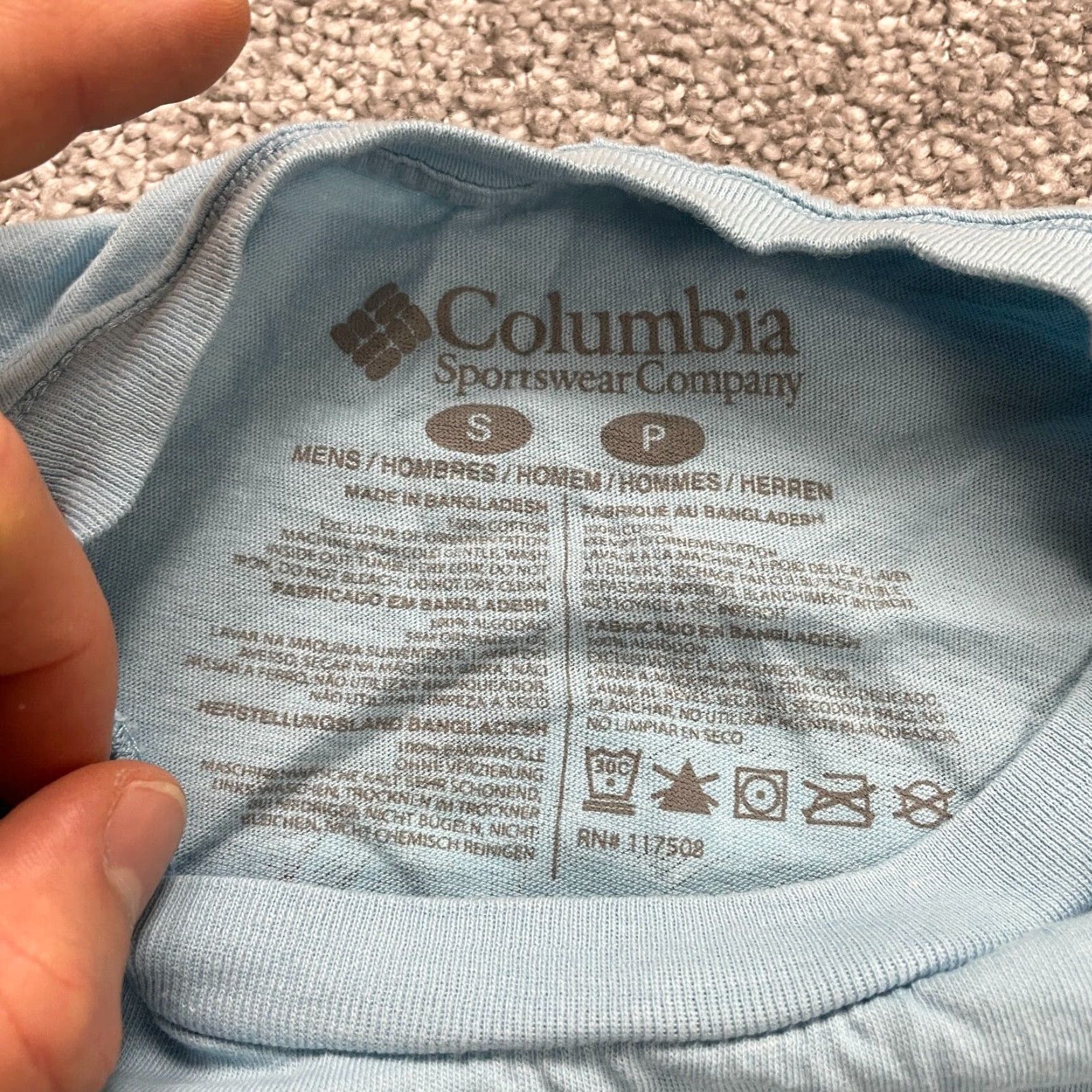 Vintage Columbia T-Shirt Mens Small Pastel BlueCrew Neck Short Sleeve Cotton Tee Graphic Size US S / EU 44-46 / 1 - 4 Thumbnail