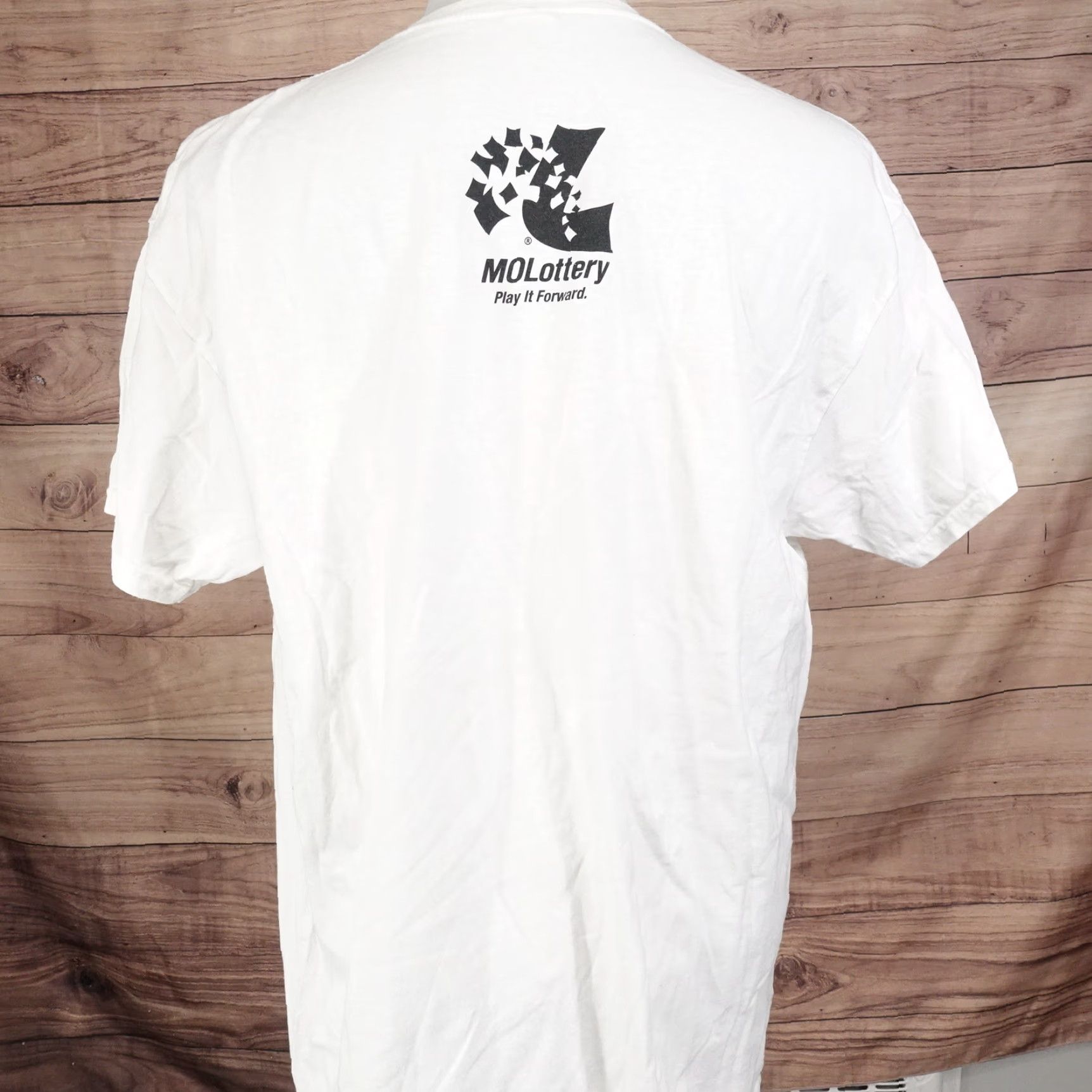 Gildan POWERBALL POWER CRUISE FLORAL SUNSET MO LOTTO MISSOURI TSHIRT XL Shirt Unisex Adults White Crew Neck Cotton Short Sleeve Solid 90s? Size US XL / EU 56 / 4 - 4 Thumbnail