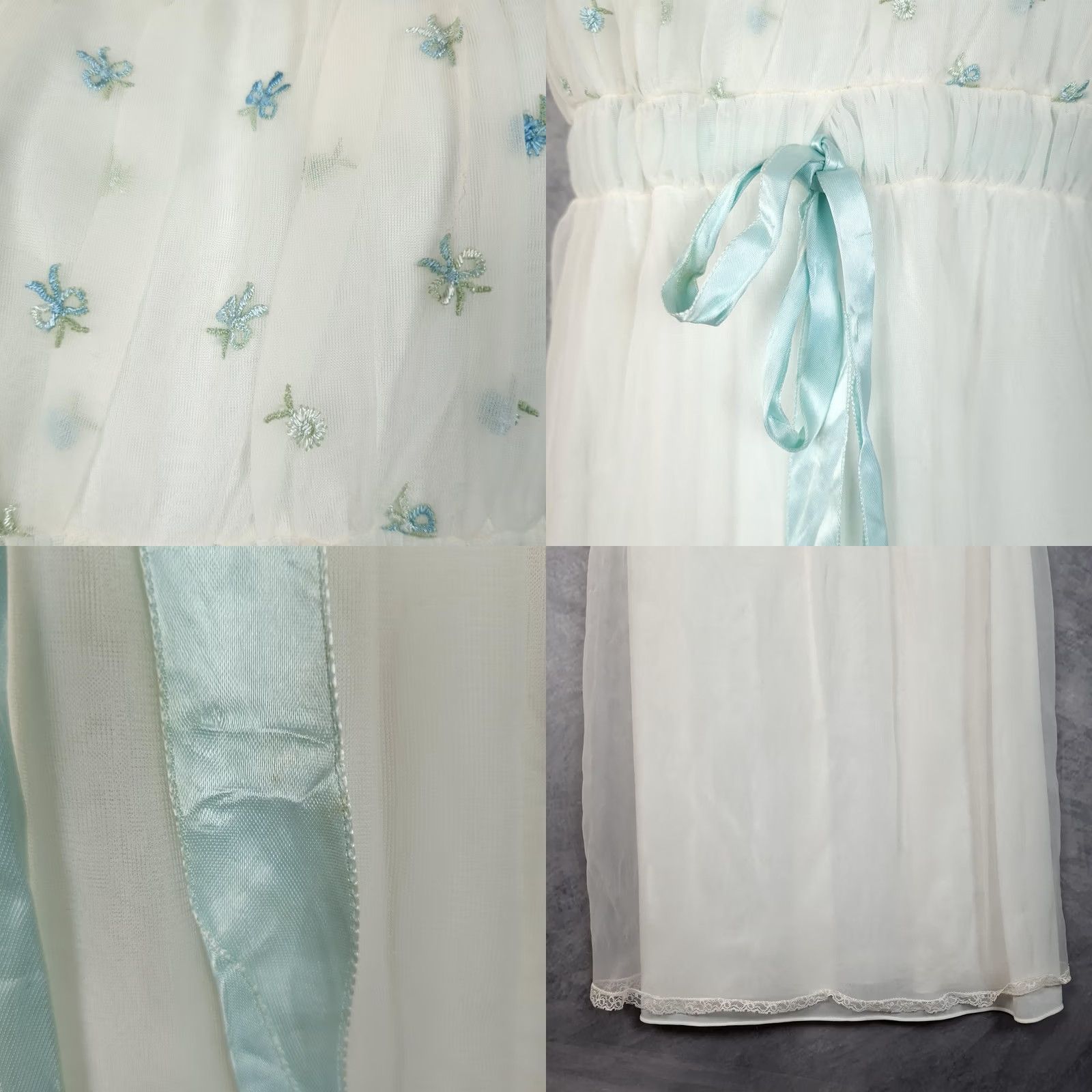 Vintage VINTAGE Miss Elaine White Chemise Robe & Gown Set Womens M Size ONE SIZE - 9 Thumbnail