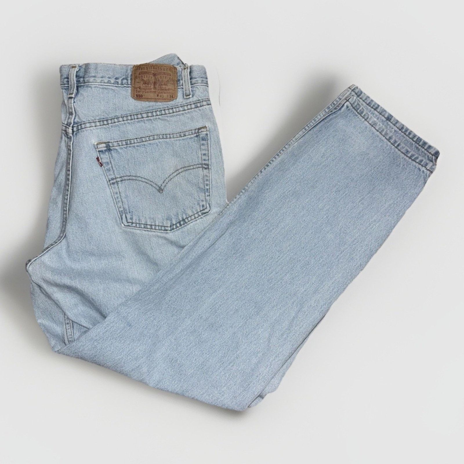 Levi's Levi’s 550 Relaxed Fit Jeans Stone Wash Blue USA 90s Denim Size US 38 / EU 54 - 1 Thumbnail