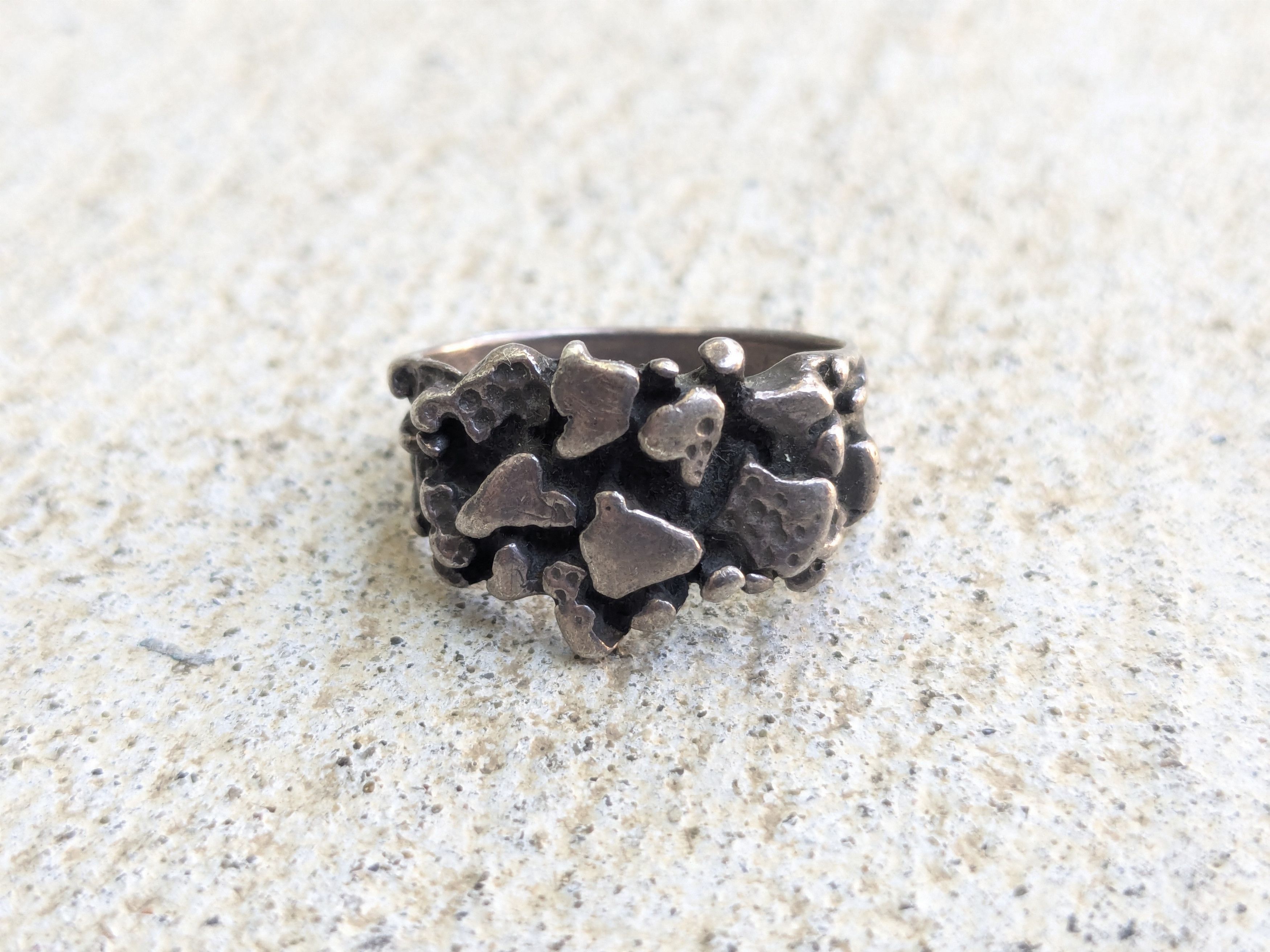 Jewelry Vintage Sterling Silver Ring Nugget 6.75 Modern Brutalist Size ONE SIZE - 5 Thumbnail