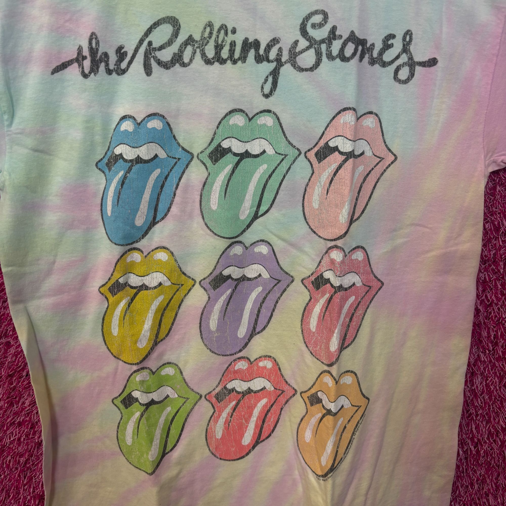 The Rolling Stones The Rolling Stones Hot Lips Pop Art Rock Pastel Tie Dye M Size US M / EU 48-50 / 2 - 2 Thumbnail