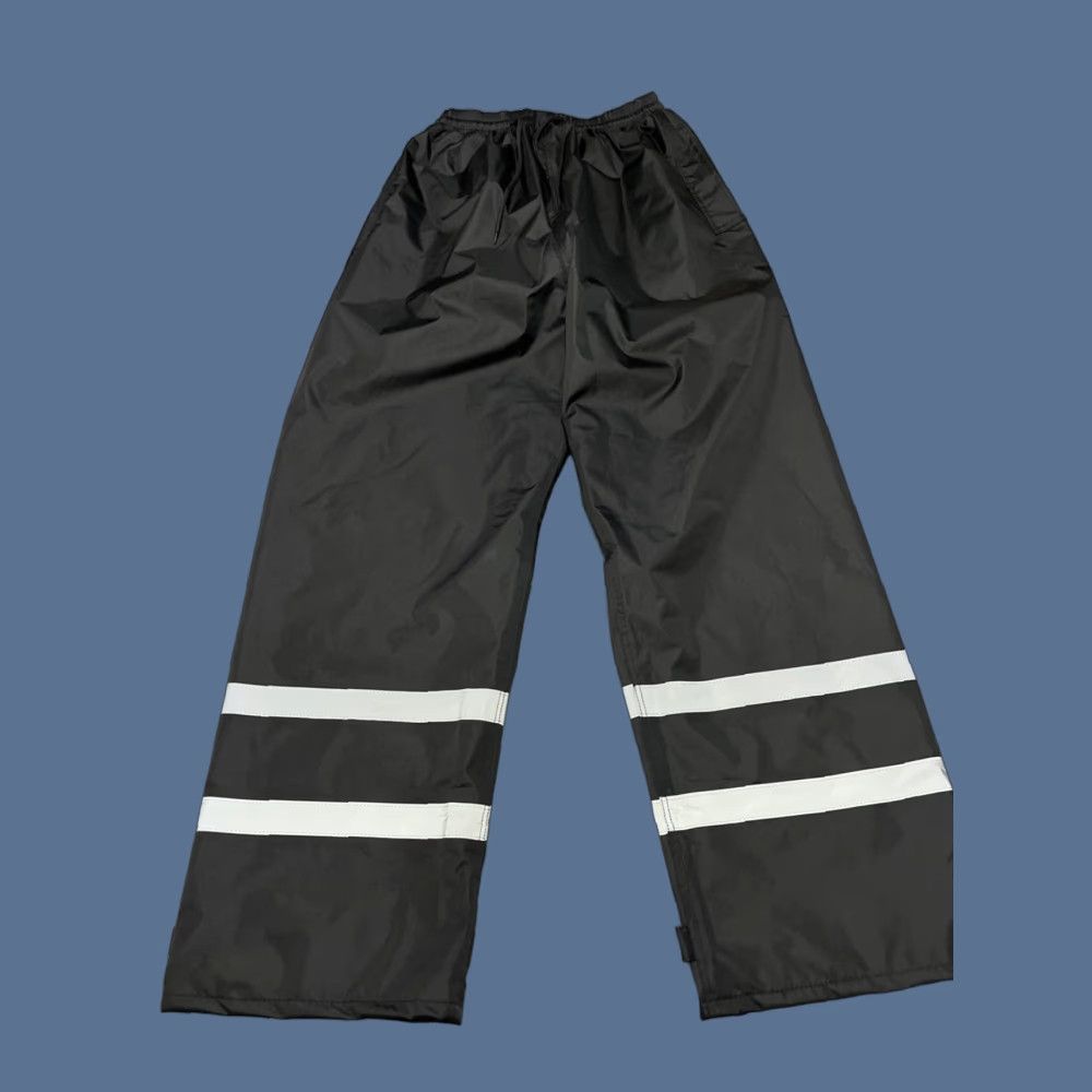 Vintage Saphirose Rain Pants Mens XL Black High Visibility Reflective Work Lightweight Pants Size US 36 / EU 52 - 1 Thumbnail