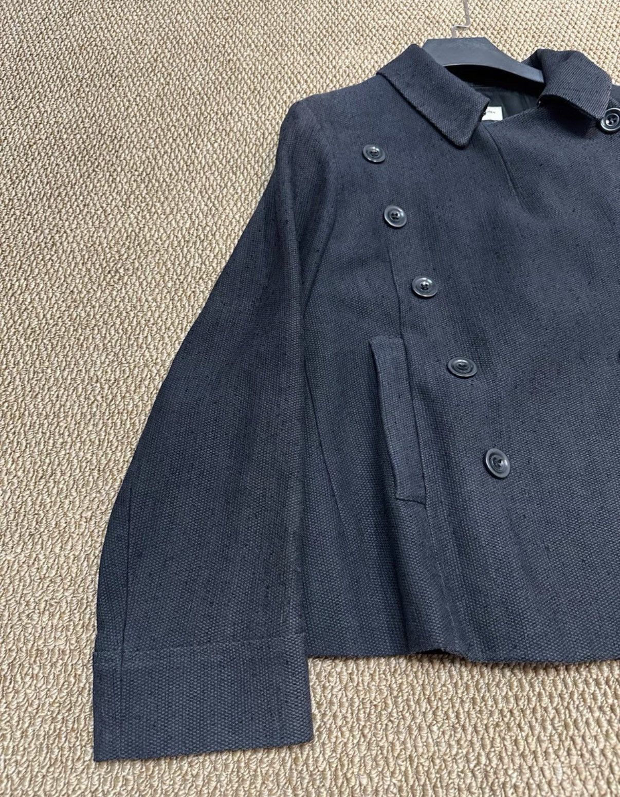 Dries Van Noten Dries Van Noten Navy Double-Breasted Wool Short Coat K23 Size XS / US 0-2 / IT 36-38 - 2 Thumbnail