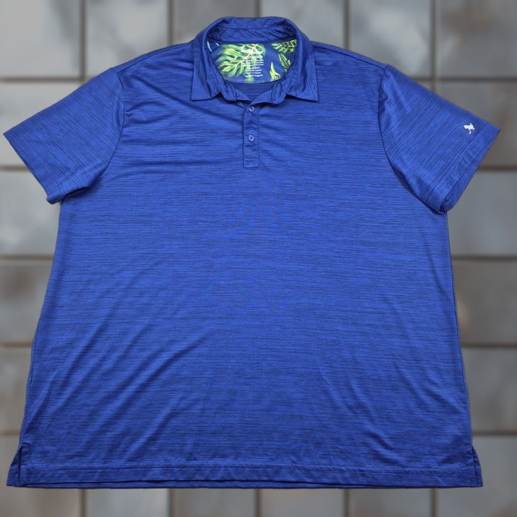 Vintage Birdie Bound Polo Shirt Mens 3XL Blue Stretch Solid Knit Tech Shirt Polo Mens 3XL Blue Size US XXL / EU 58 / 5 - 1 Thumbnail
