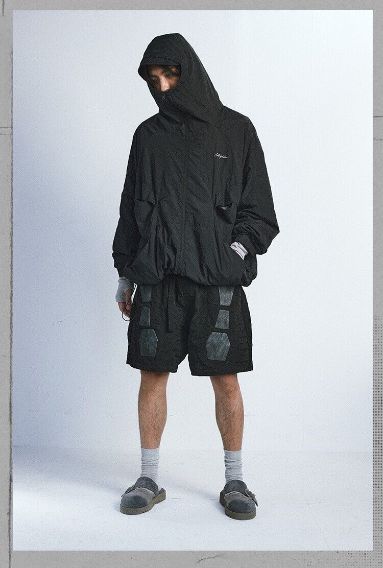 Japanese Brand D5OVE Metallic Black Technical Jacket Pleated Effect Size US XL / EU 56 / 4 - 13 Thumbnail