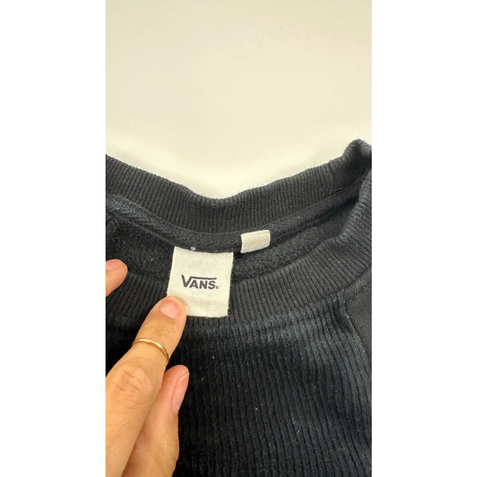 Vans VANS Sweatshirt Men Small Black Corduroy Fleece Lined Long Sleeve Crew Neck Fall Winter Outdoor Streetwear Size US S / EU 44-46 / 1 - 5 Thumbnail