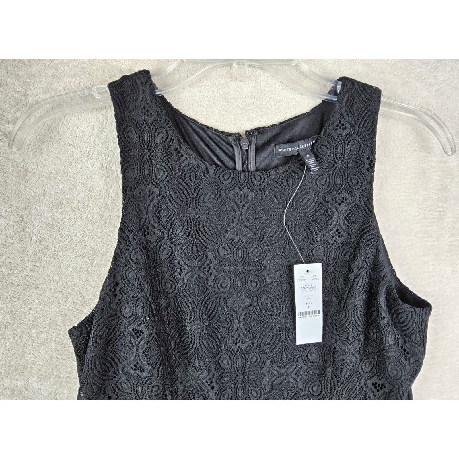White House Black Market White House Black Market Blouse Sleeveless Lace Top Black Size 6 Womens Mob 6 Lace Blouse Size M / US 6-8 / IT 42-44 - 2 Thumbnail