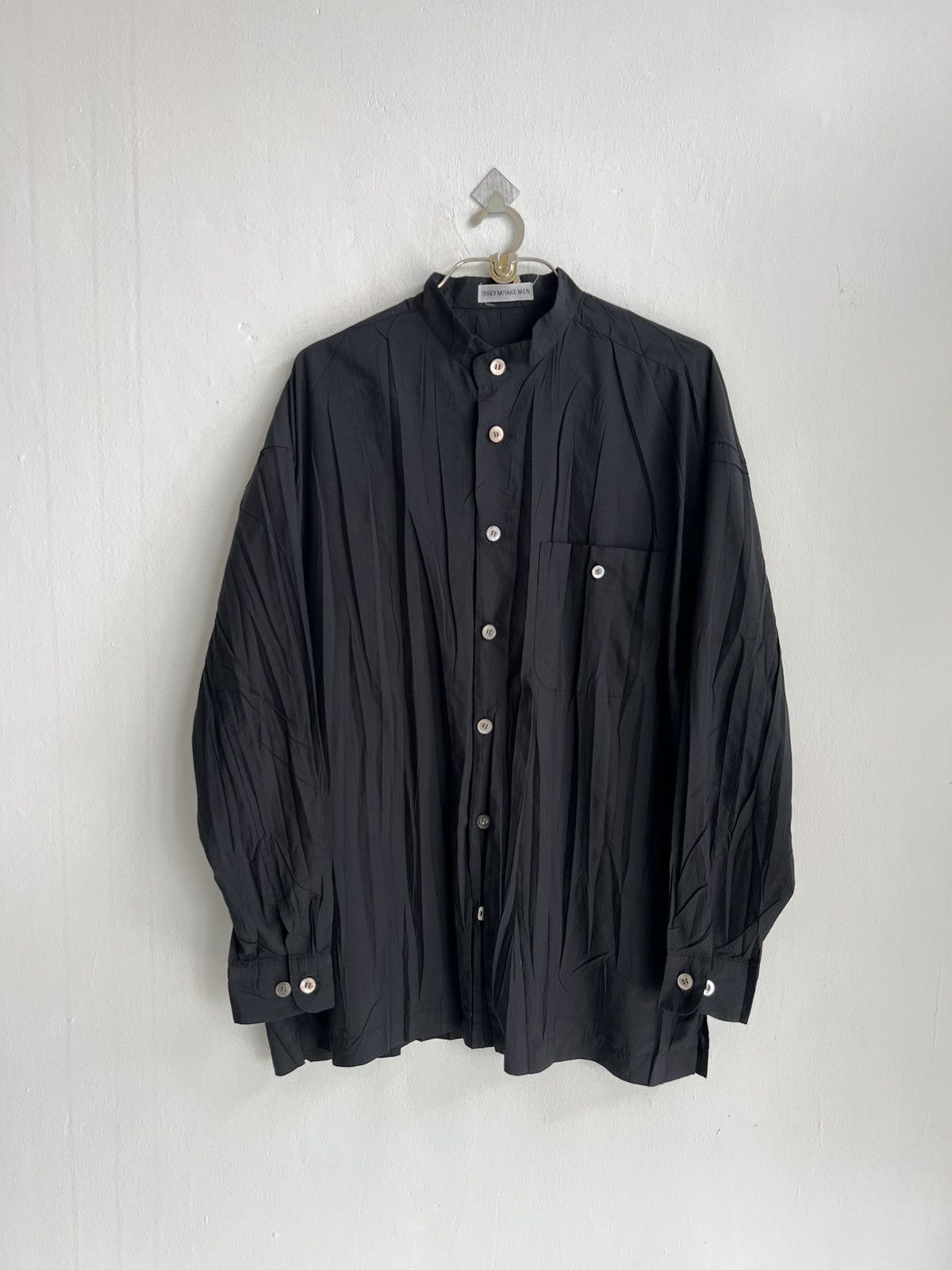 Pleats Please Issey Miyake SS98 Issey Miyake Men Wrinkled Pleated Stand Collar OS Jkt Size US XL / EU 56 / 4 - 2 Thumbnail