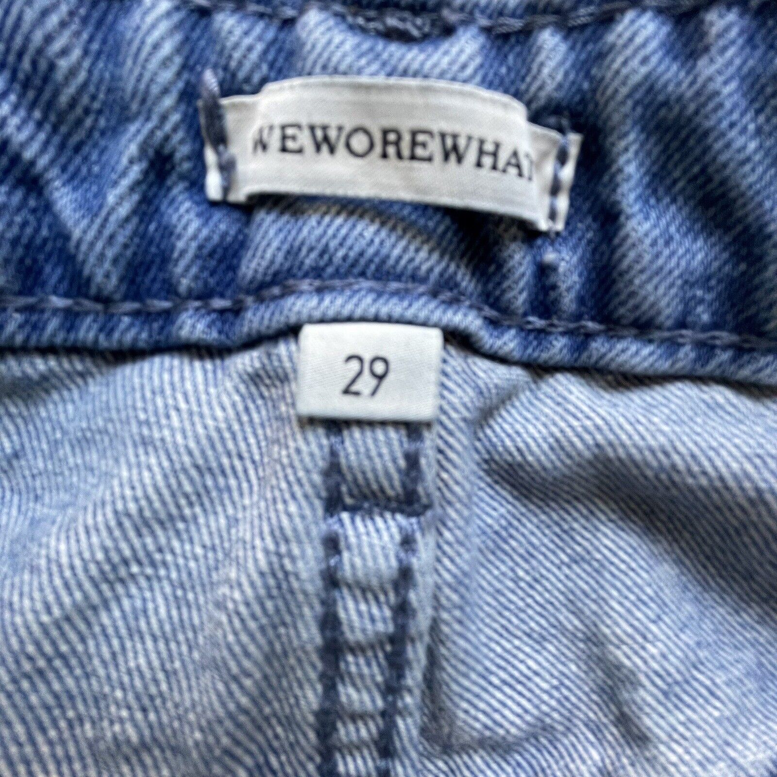 WeWoreWhat We Wore What Jeans Womens 29 Criss Cross Button Fly Straight Size 29" - 3 Thumbnail