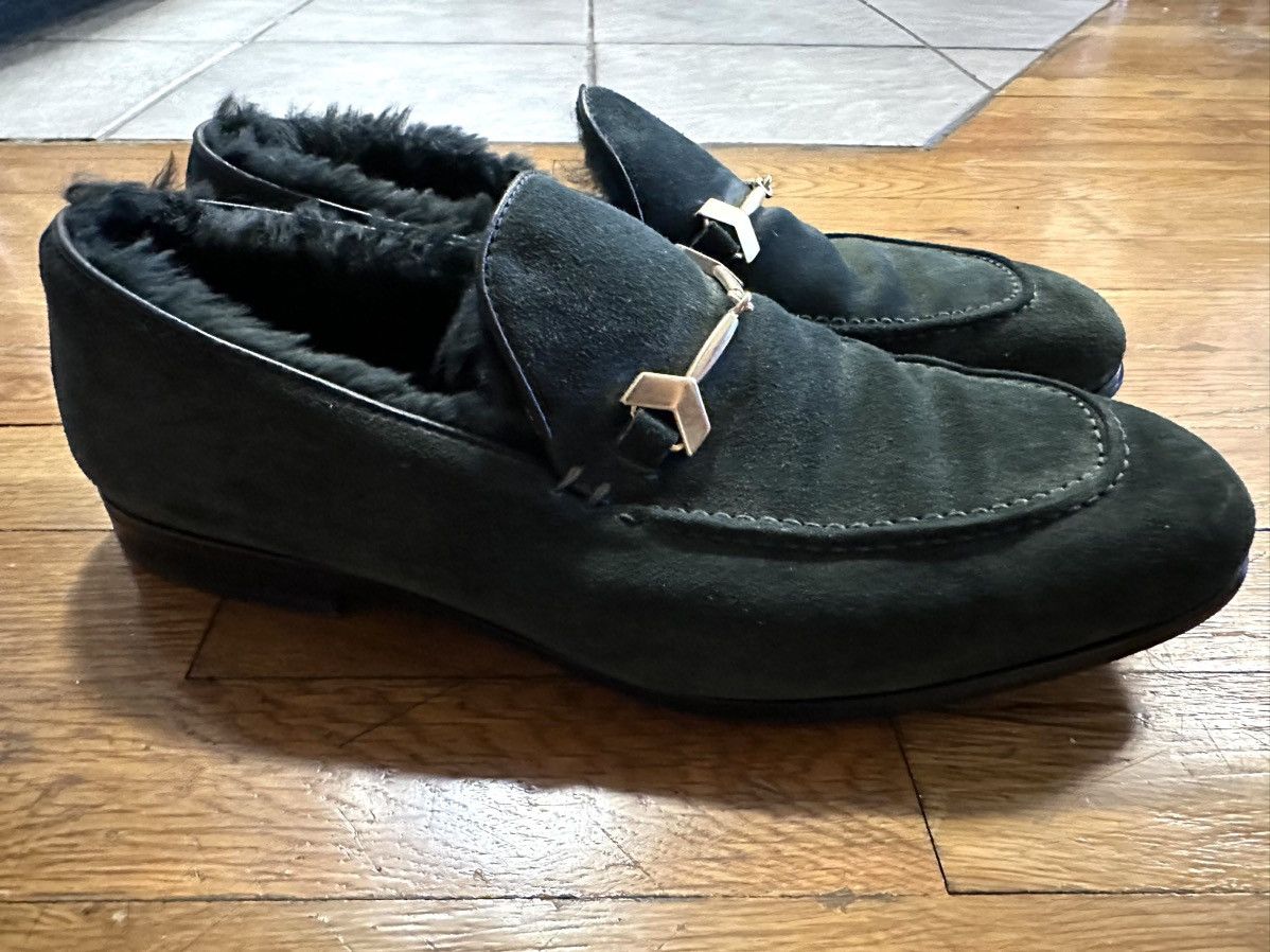 Jimmy Choo Jimmy Choo green suede fur loafer Size US 11 / EU 44 - 1 Thumbnail