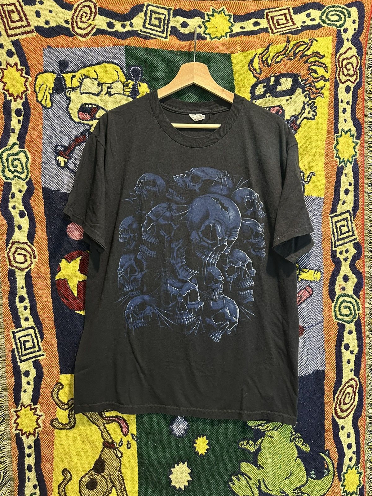 Other Vintage Y2K Crazy Skulls Tee Size US L / EU 52-54 / 3 - 1 Thumbnail