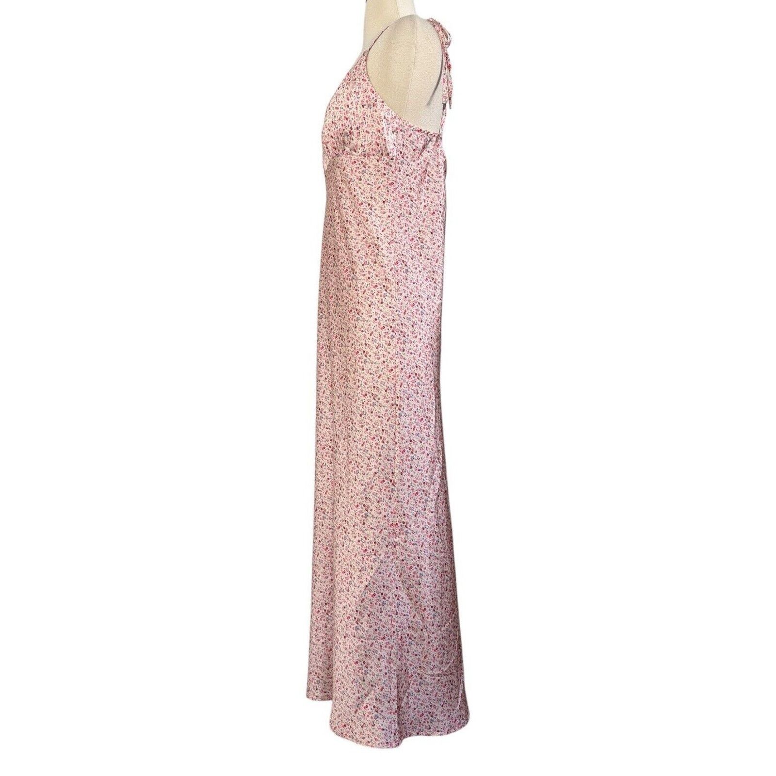 PRINCESS POLLY PRINCESS POLLY The Veronica Satin Floral Midi Dress V Neck Size M / US 6-8 / IT 42-44 - 9 Thumbnail