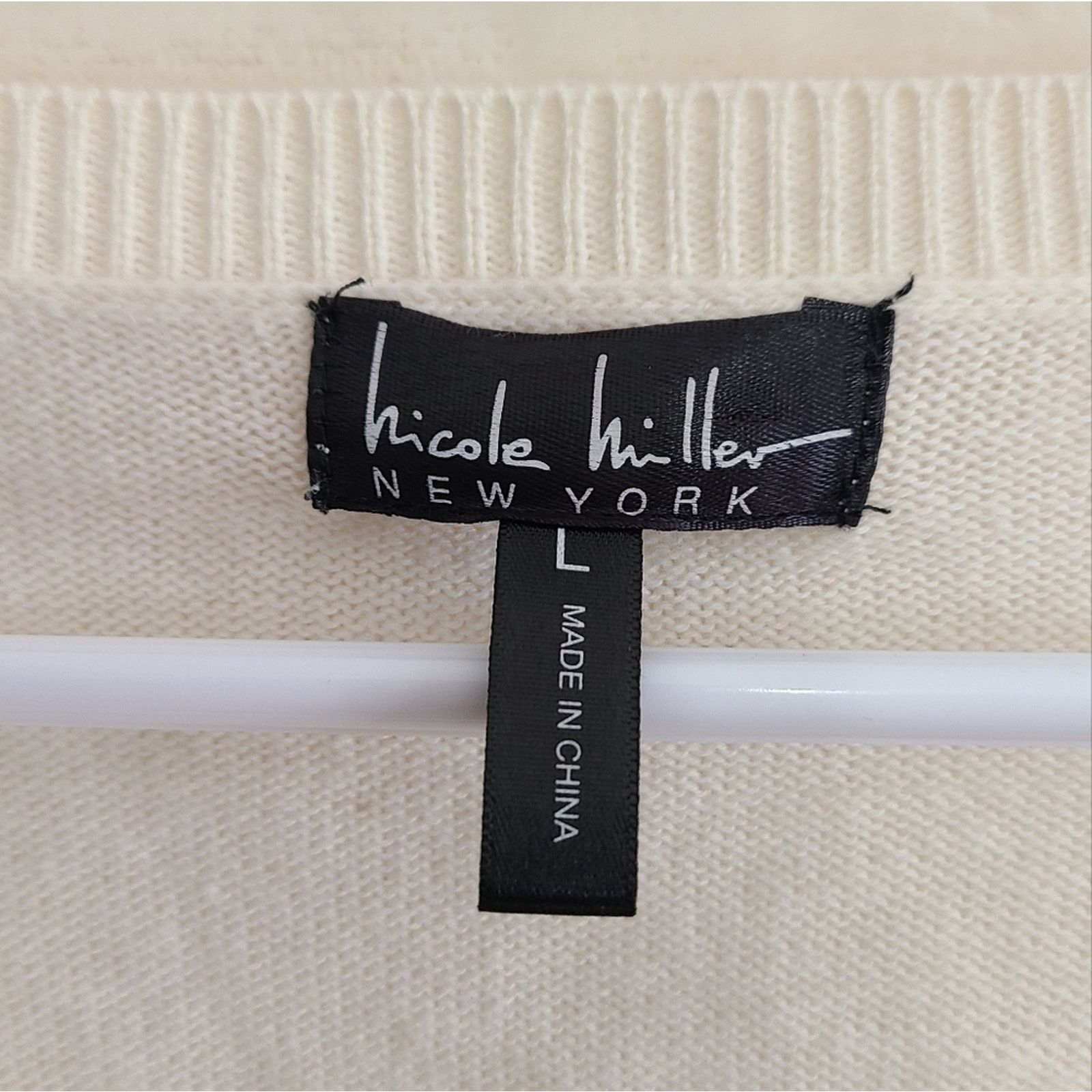 Nicole Miller Nicole Miller Cardigan Cream Size L Size L / US 10 / IT 46 - 3 Thumbnail
