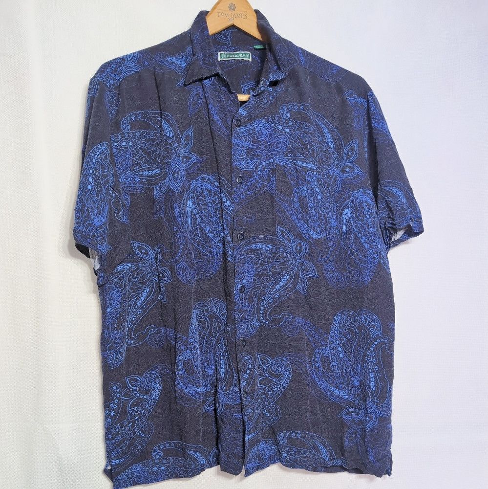 Cubavera Cubavera Sz L Navy Blue Paisley Casual Shirt Size US L / EU 52-54 / 3 - 2 Thumbnail