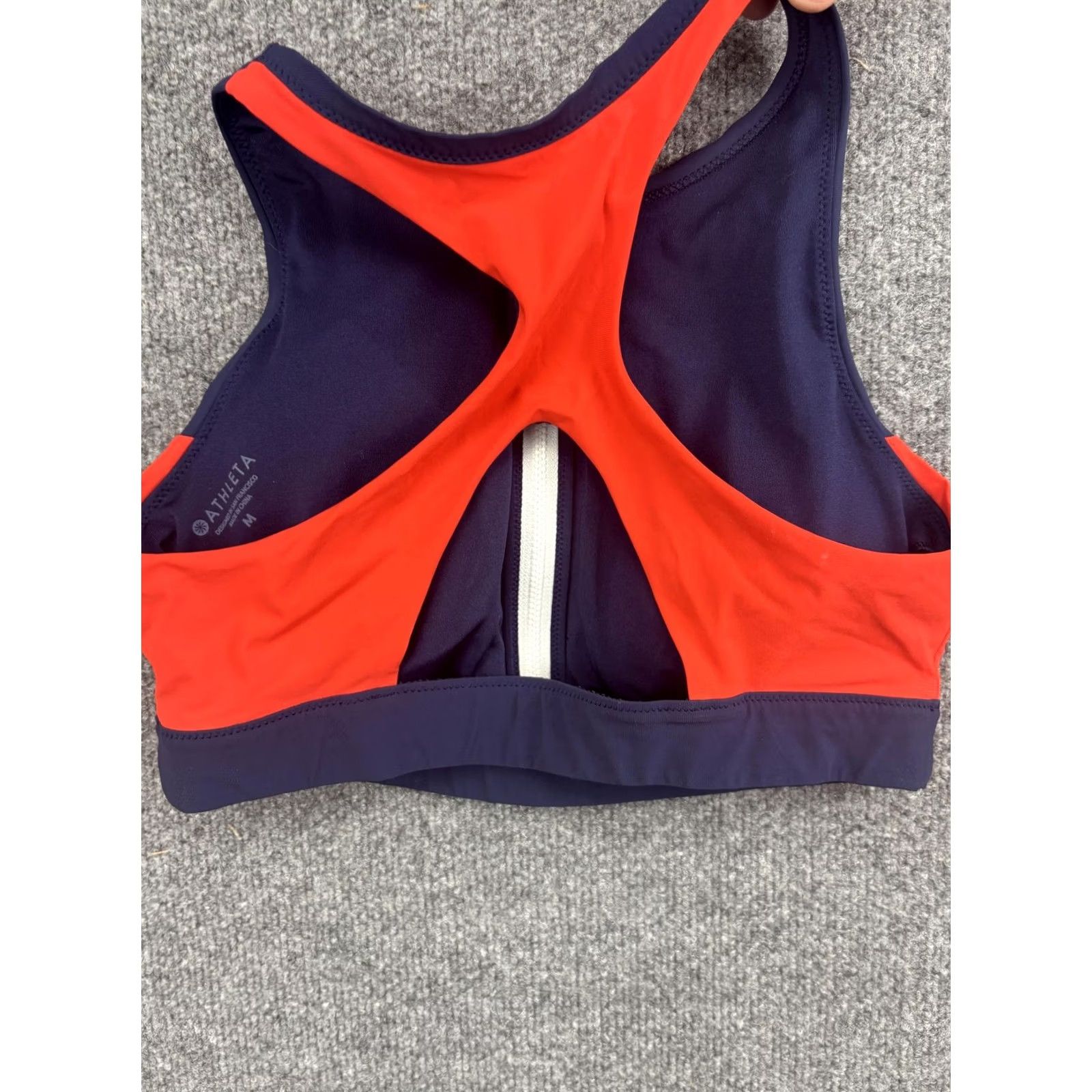 Athleta Athleta Women's Medium Blue Colorblock Zip Front Racerback Sports Bra Top Size M / US 6-8 / IT 42-44 - 4 Thumbnail