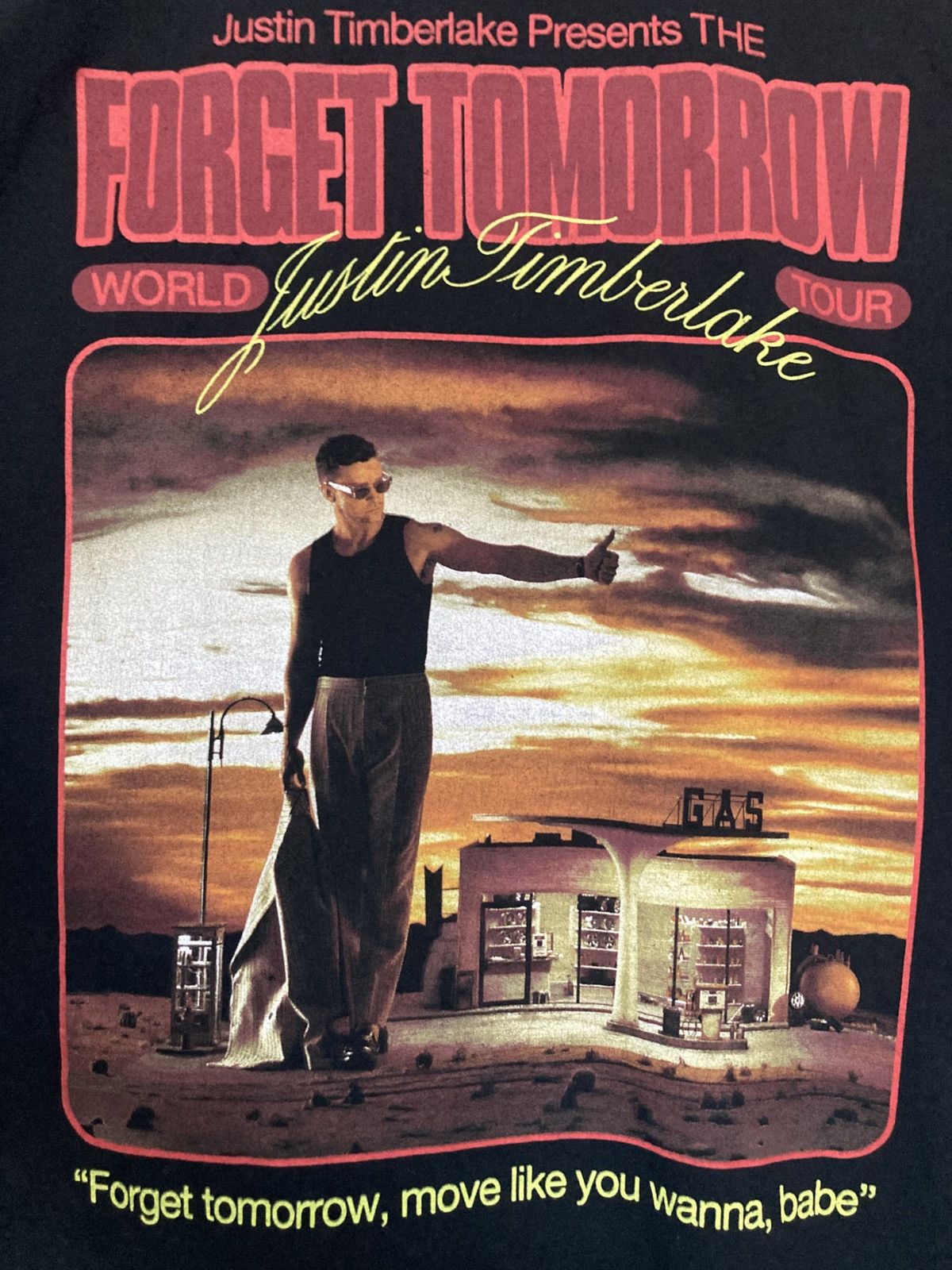 Other JUSTIN TIMBERLAKE THE FORGET TOMORROW WORLD TOUR 2024 SHIRT Size US M / EU 48-50 / 2 - 3 Thumbnail