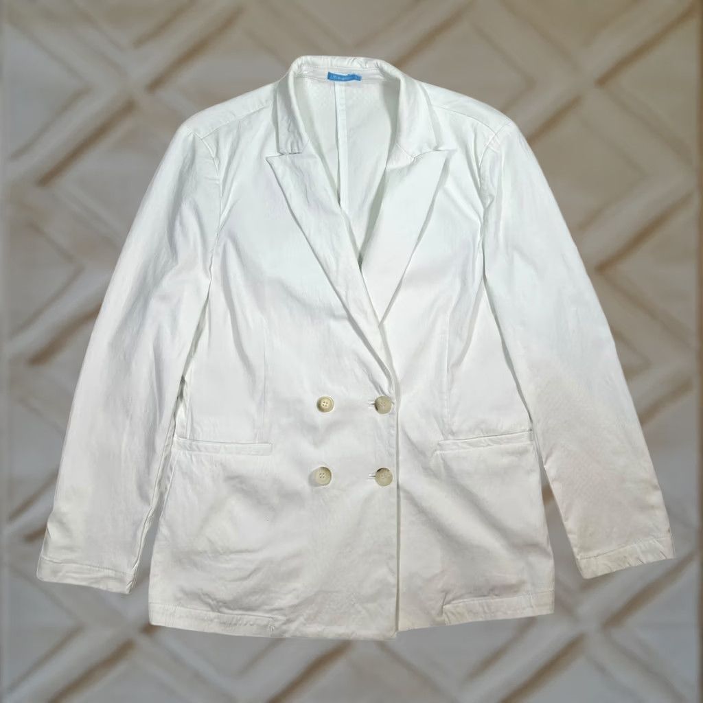 J.McLaughlin J. McLaughlin Blazer White Double Breasted Career Jacket Womens Size 10 Size L / US 10 / IT 46 - 1 Thumbnail