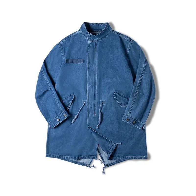 image of Vintage Maden American Retro M65 Denim Coat in Blue, Men's (Size Small)