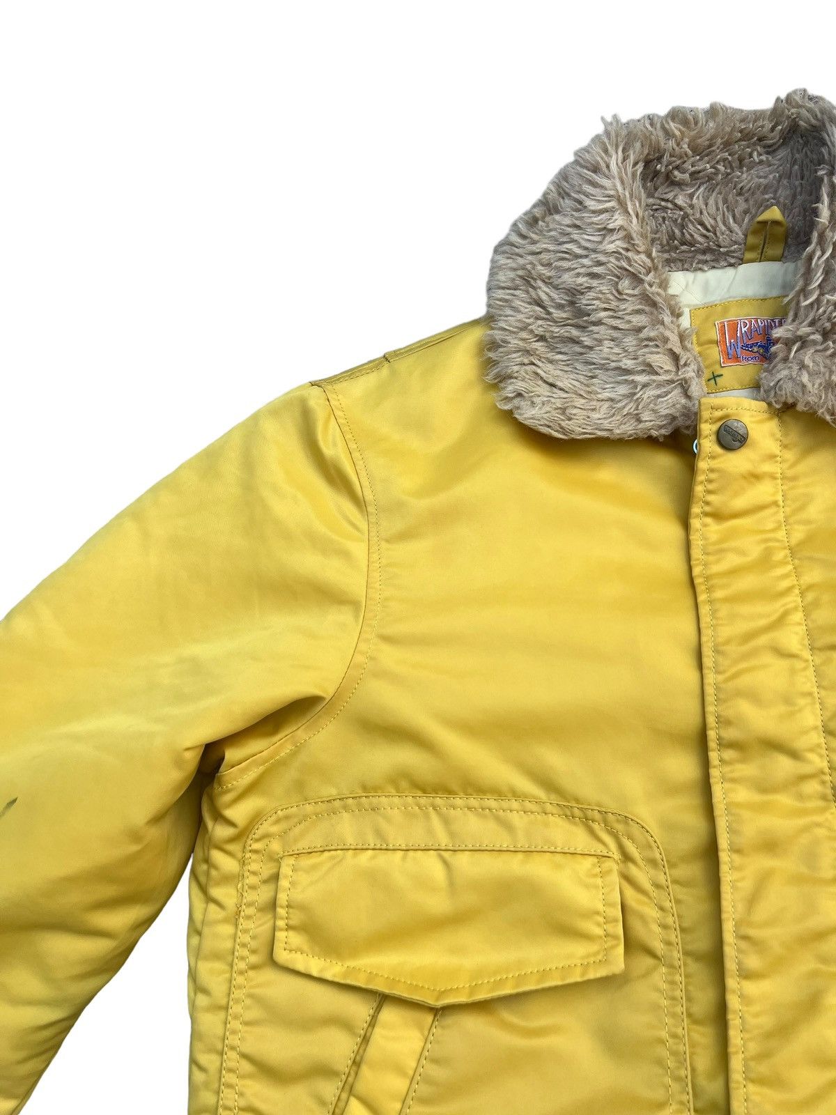 Vintage × Wrangler Vintage 80s WRANGLER Quilt Lining Yellow Nylon Bomber Jacket Size US M / EU 48-50 / 2 - 15 Thumbnail