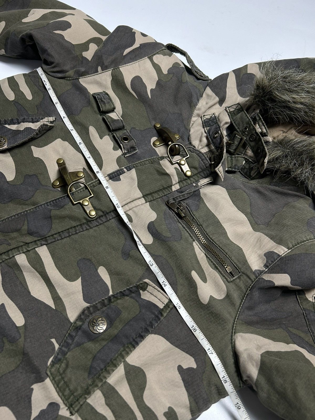 Beauty Beast × If Six Was Nine × Japanese Brand UPPER FREAK FAUX FUR HOODIE MULTI POCKET CAMO JACKET Size M / US 6-8 / IT 42-44 - 6 Thumbnail
