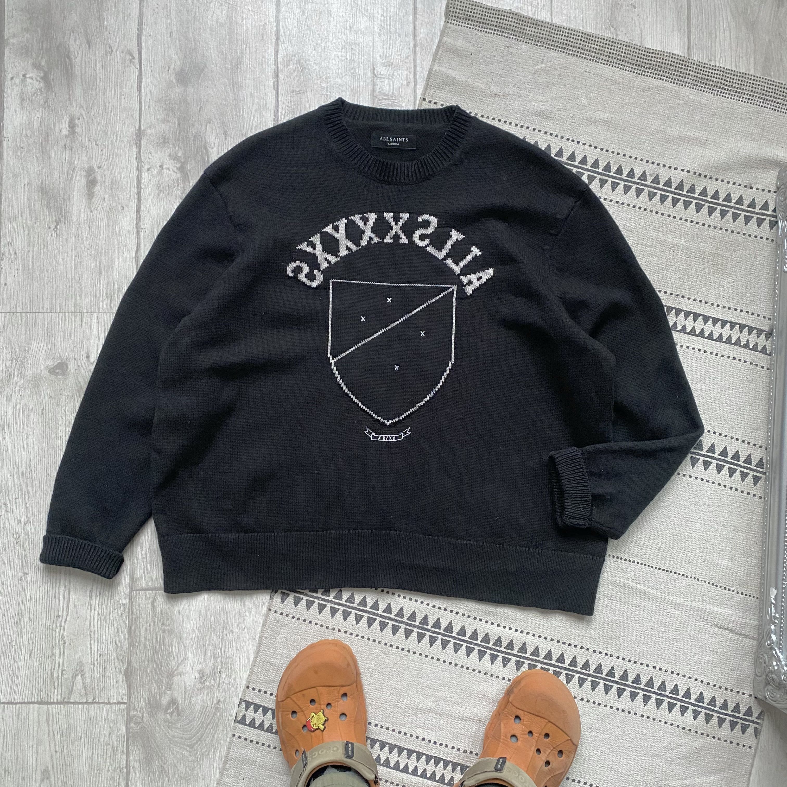 Allsaints Avant-garde Wool Allsaints knit Boxy Sweater Big Logo Cos Size US M / EU 48-50 / 2 - 6 Thumbnail