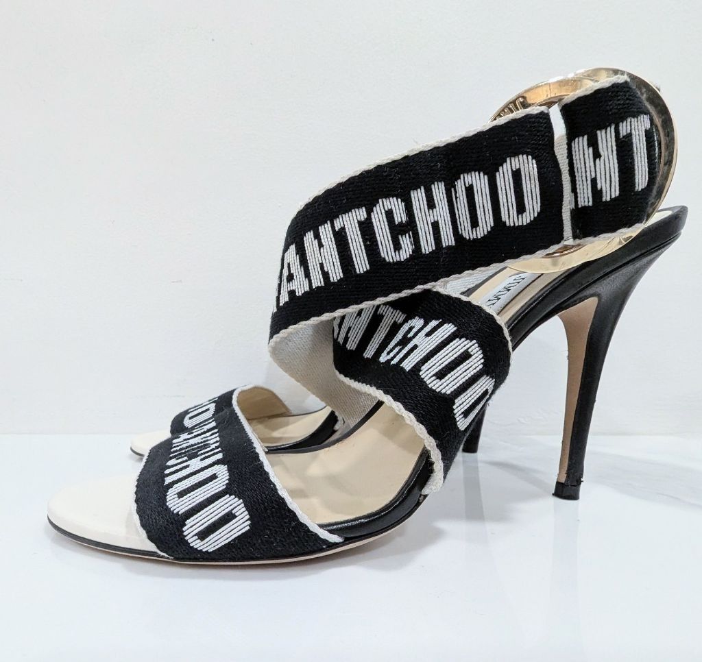 Jimmy Choo Jimmy Choo Sandals Size 8.5 Black and White Size US 8.5 / IT 38.5 - 1 Thumbnail