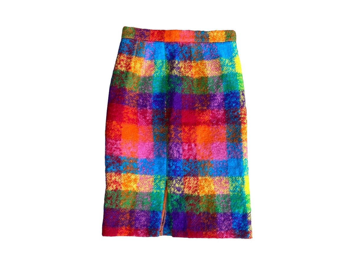 Jean Charles De Castelbajac JEAN-CHARLES De Castelbajac RAINBOW TWEED BLANKE Wool Skirt Size 28" / US 6 / IT 42 - 2 Thumbnail