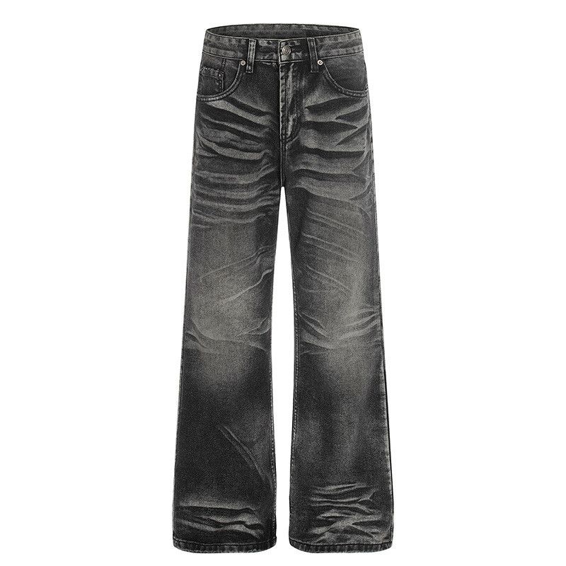 Vintage American retro washed whiskered straight flared jeans Size US 32 / EU 48 - 1 Thumbnail