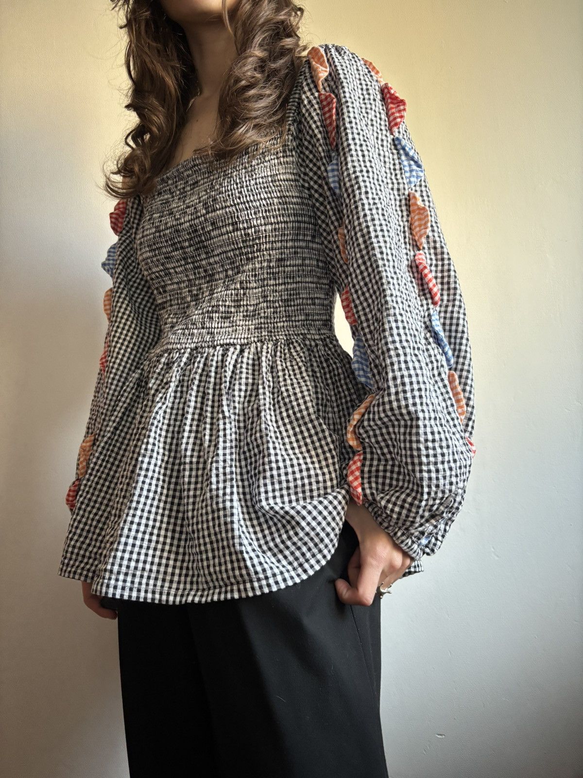 Japanese Brand × Vintage Stella Nova Patchwork Scandinavian Shirt Copenhagen Girl Size M / US 6-8 / IT 42-44 - 1 Thumbnail