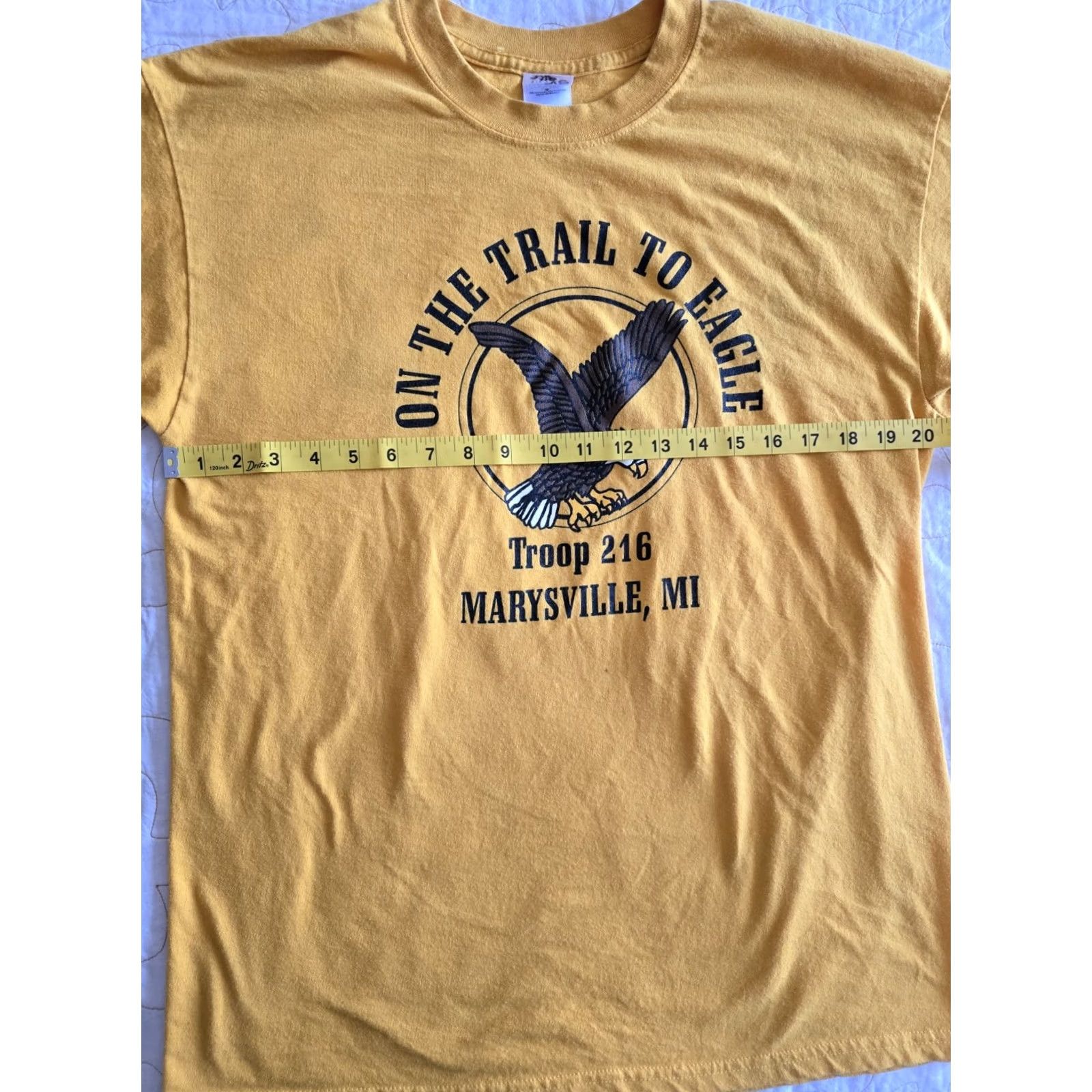 Gildan VINTAGE 90s Y2K Eagle Scouts Tshirt Marysville Michigan Adult Large Yellow Gildan Graphic Tee Unisex Short Sleeve Men's Womens Size US L / EU 52-54 / 3 - 6 Thumbnail