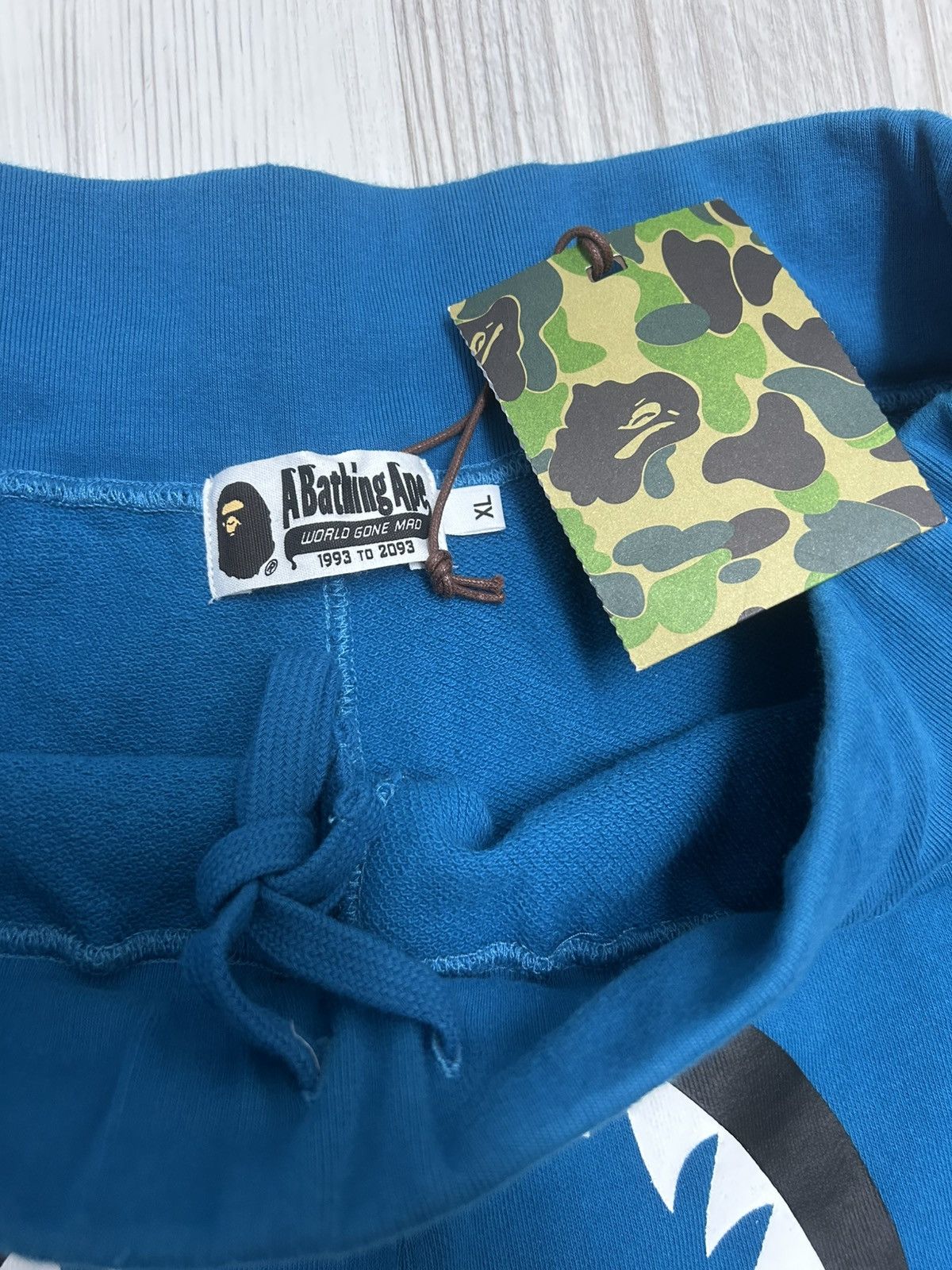 Bape Bape Shark Logo Blue Sweat Shorts NWT Size US 36 / EU 52 - 4 Thumbnail