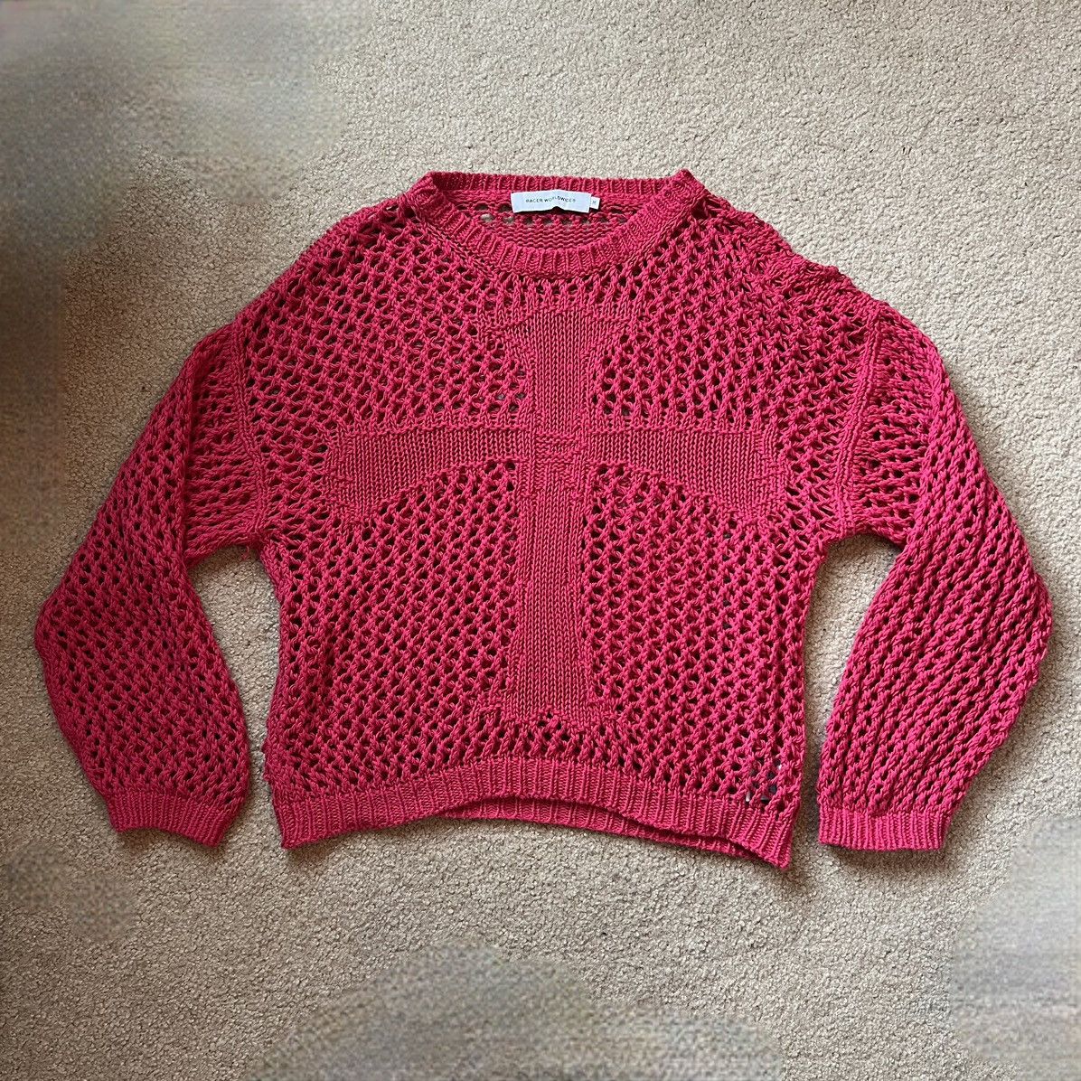 image of Racer Worldwide Cross Sweater in Pink, Men's (Size Medium)