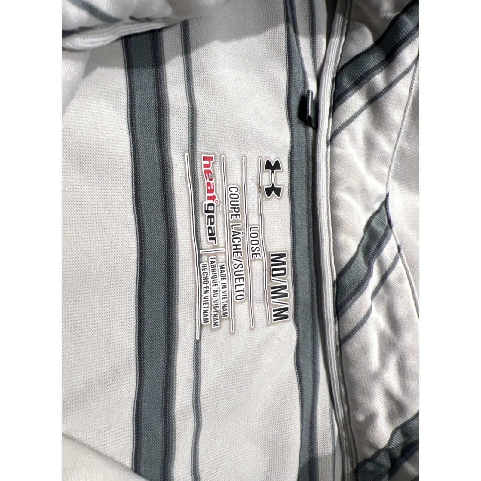 Under Armour VINTAGE UNDER ARMOUR POLO Shirt Adult M White Striped Short Sleeve Mens Size US M / EU 48-50 / 2 - 4 Thumbnail