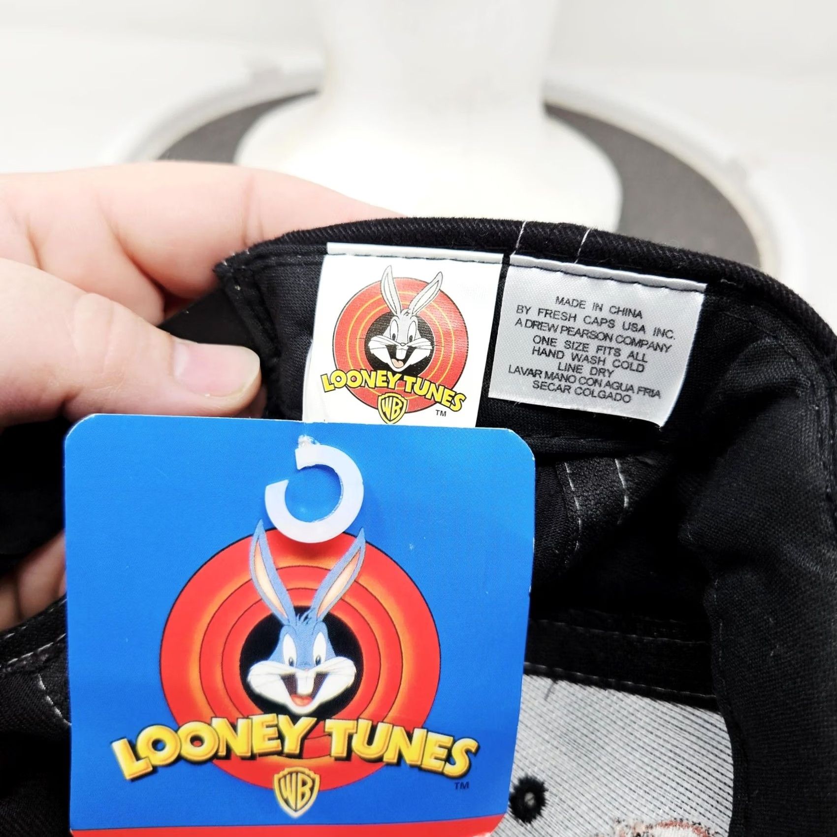 Vintage Looney Tunes Hat Cap Baseball Snap Back One Size Black Mens Taz Pepe Le Pew Cap Hat Size ONE SIZE - 7 Thumbnail