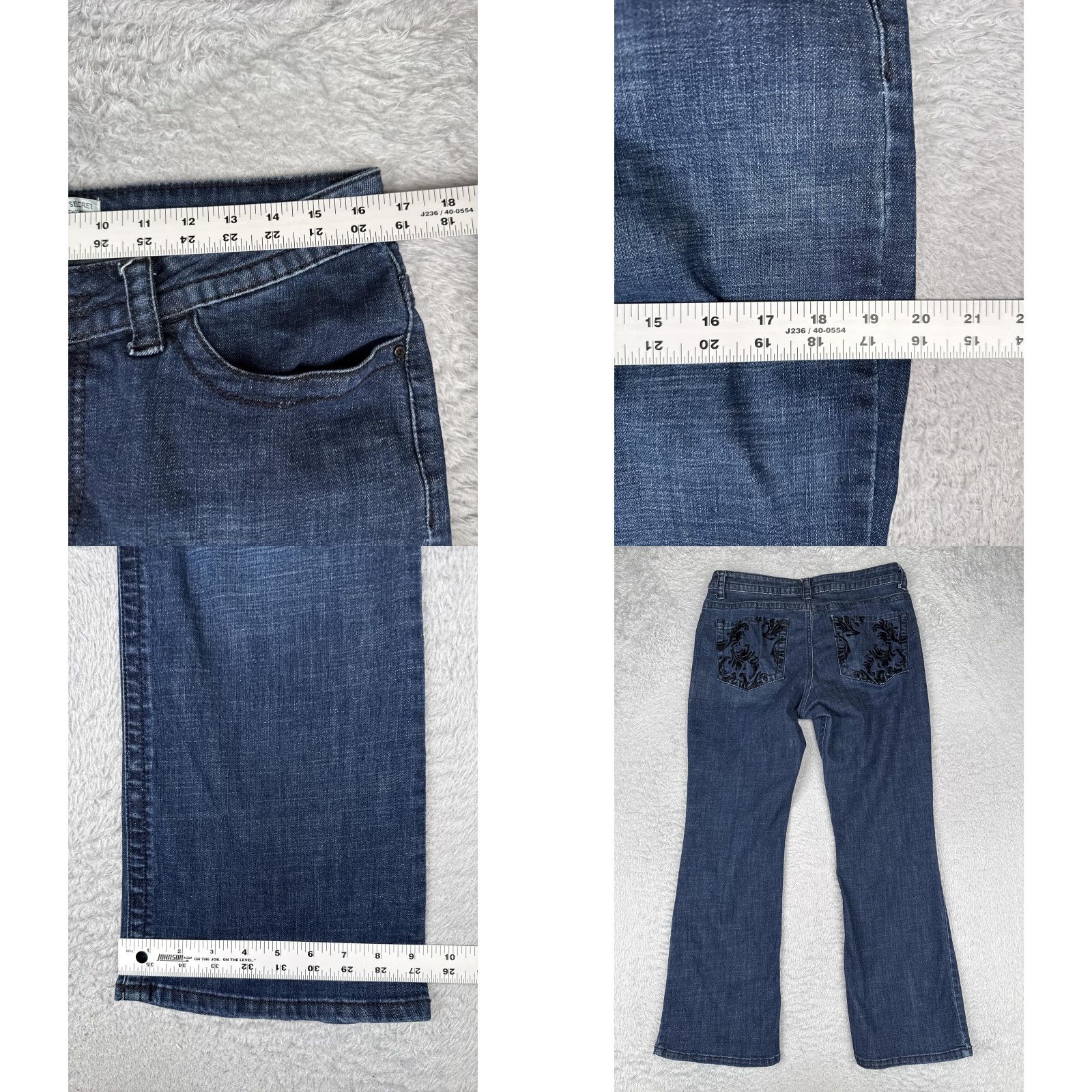 Lee Lee Womens Jeans Bootcut 32x29 Blue Mid Rise Floral Embroidered 5-Pocket Denim Cotton Vintage? No, Vintage: No Size 24" / US 00 / IT 34 - 9 Thumbnail